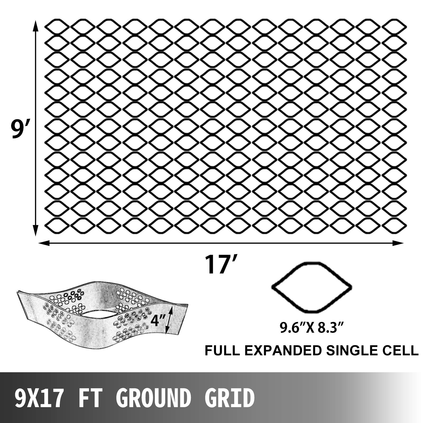 Snapklik.com : Geo Grid Ground Grid 9x17 Ft, Geo Cell Grid 4 Inch Thick ...