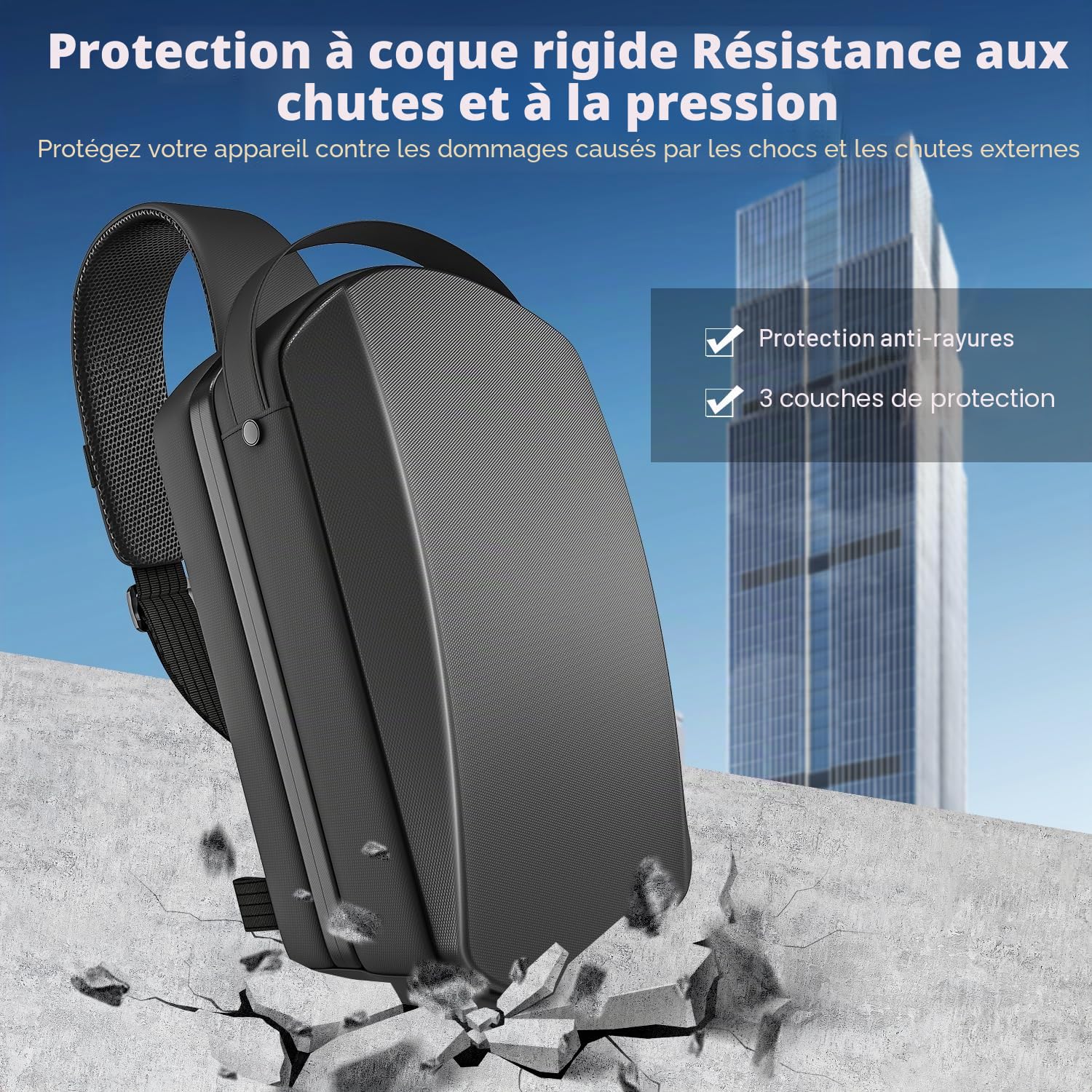 Sac de transport compatible avec Meta Quest 3S/Quest 3/Quest 2/Vision Pro/Pico 4, étui de voyage rigide compatible avec Kiwi Design, Noir , L