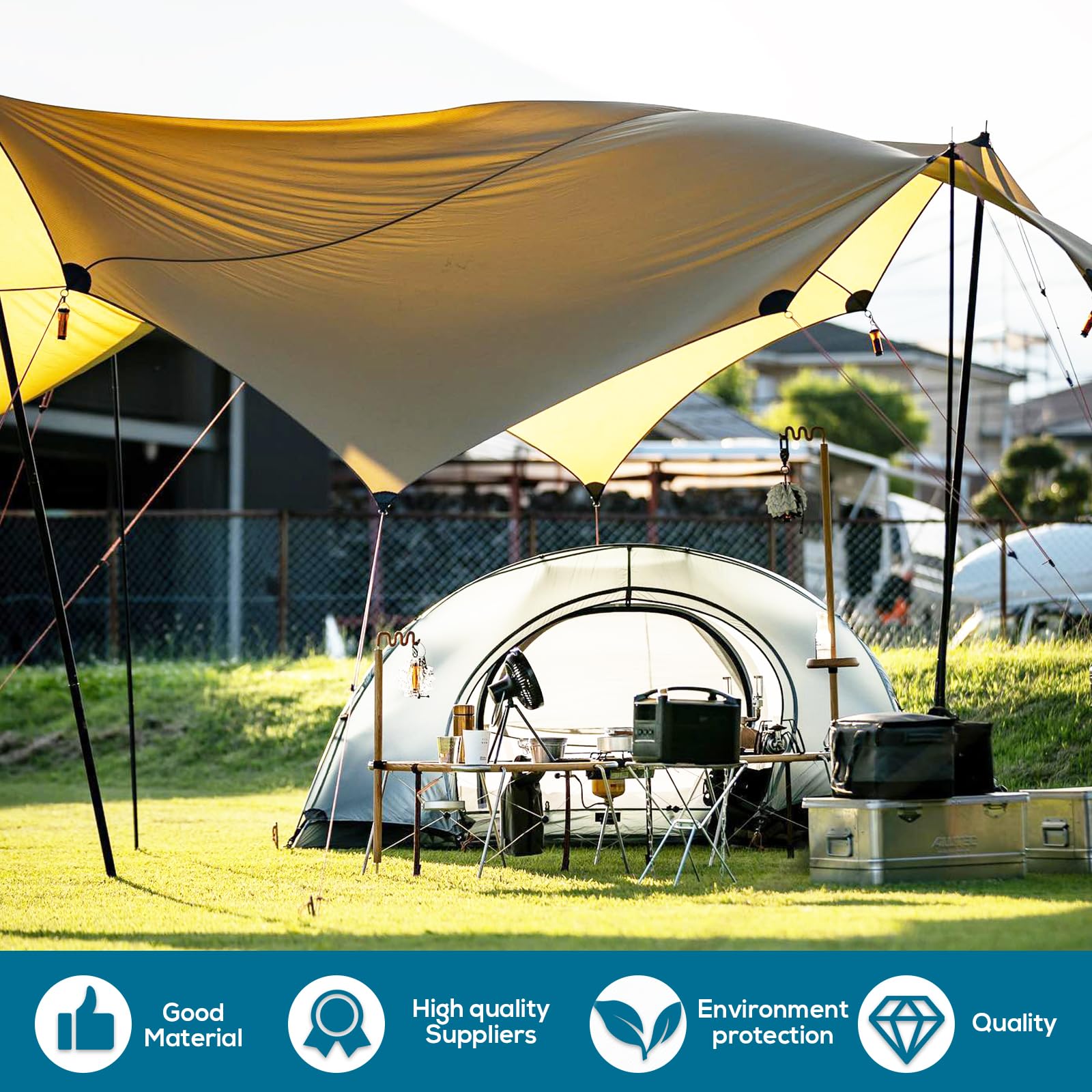 REDCAMP Aluminium tentstokken, telescopisch, set van 2, 320 cm, telescopische campingtent, verstelbare multifunctionele verlengstang voor luifel