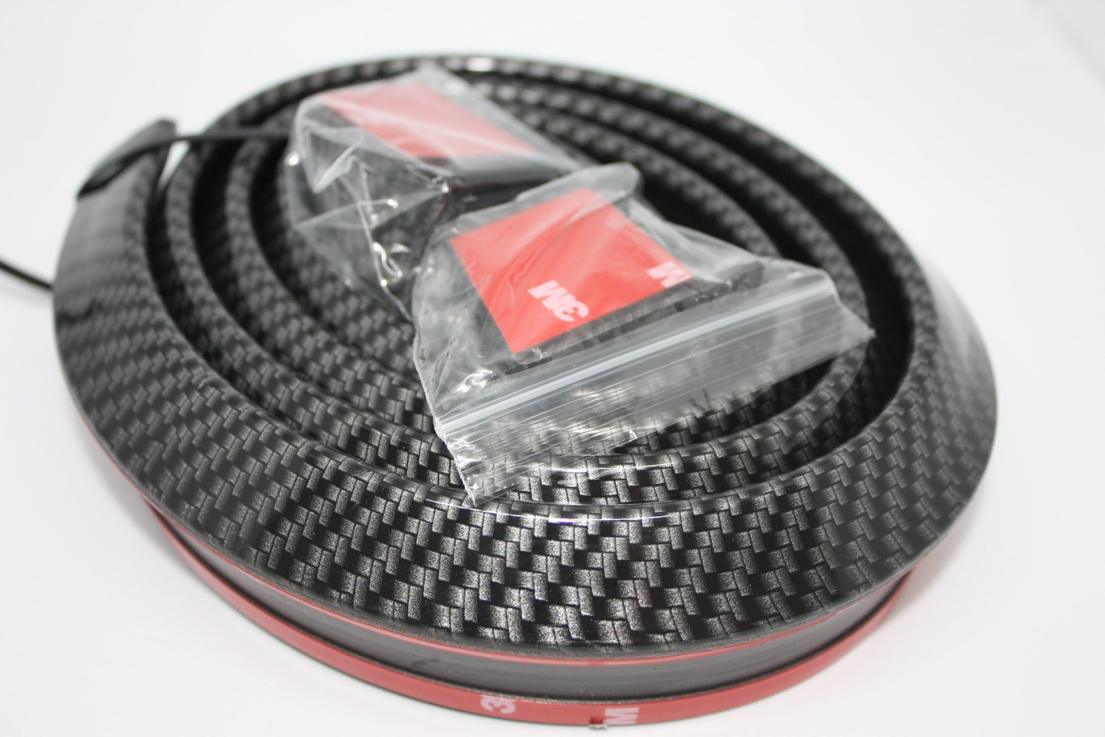4.9ft/1.5m 3D Universal Black Carbon Fiber Trunk Car Rear Roof Lip Spoiler Strip Fits for Most Cars