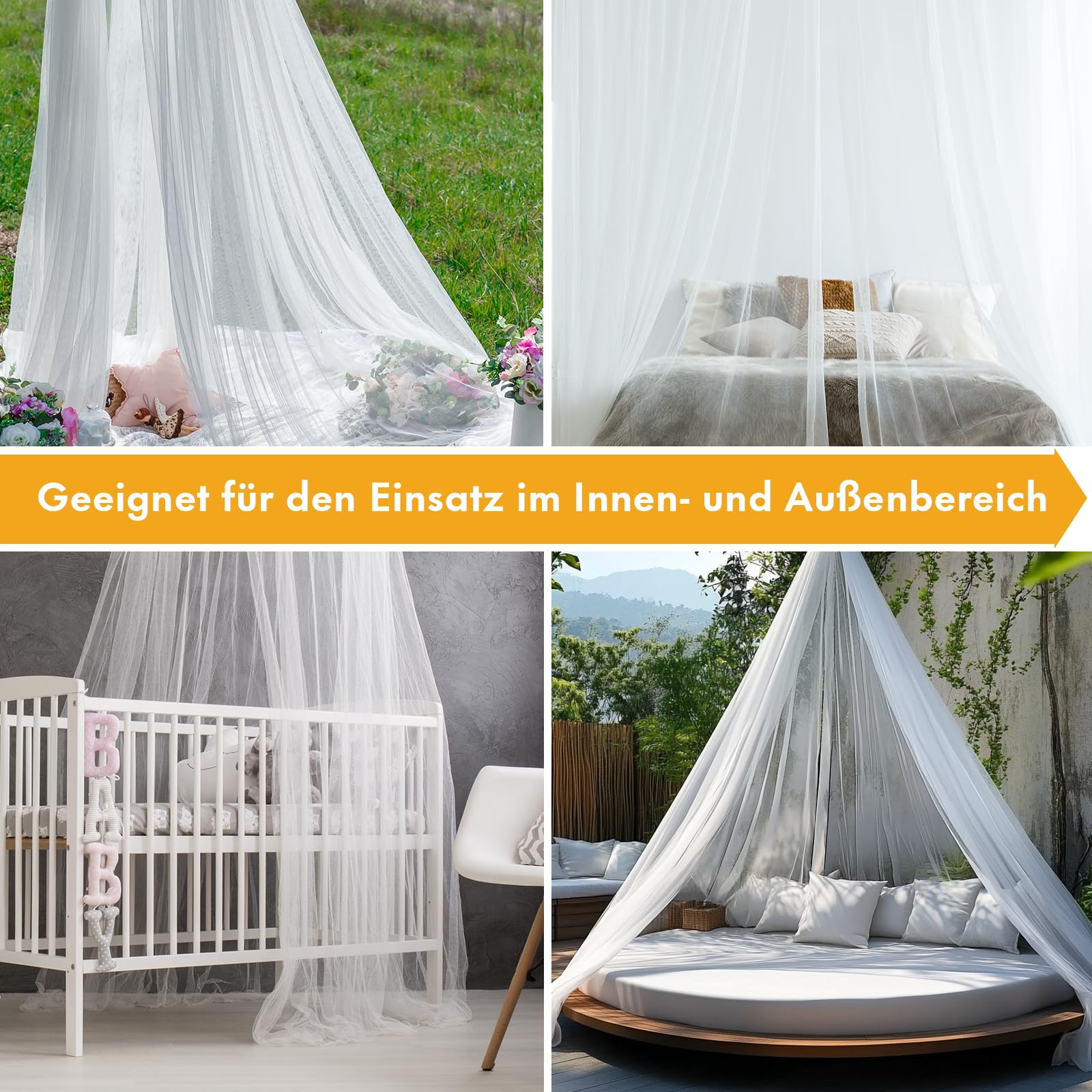 Twinkle Star Moskitonetz Reise mit Reisetasche und Aufhänge-Seil, Öffnungsdesign Mückennetz, 2,2m hoch, 12m Umfang, Doppelbett Einzelbett Outdoor Moskitonetz für Reisen, Camping, Picknicks