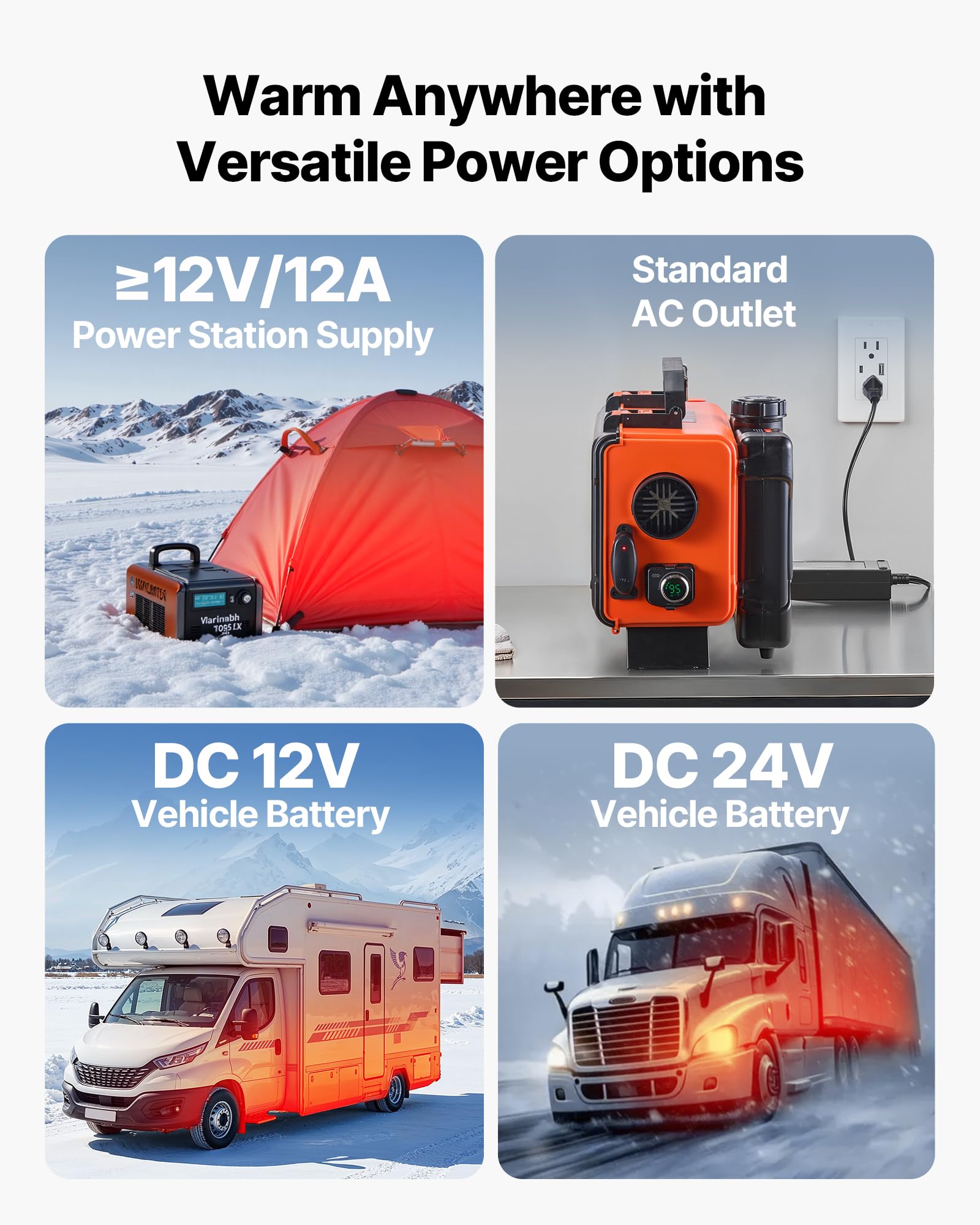VEVOR Calentador Diésel de 8 kW, Todo en Uno, Portátil, con Control Remoto y Pantalla LCD, Calentamiento Rápido y Bajo Nivel de Ruido, para Camiones, Furgonetas, Autocaravanas, Caravanas, 4,5 L