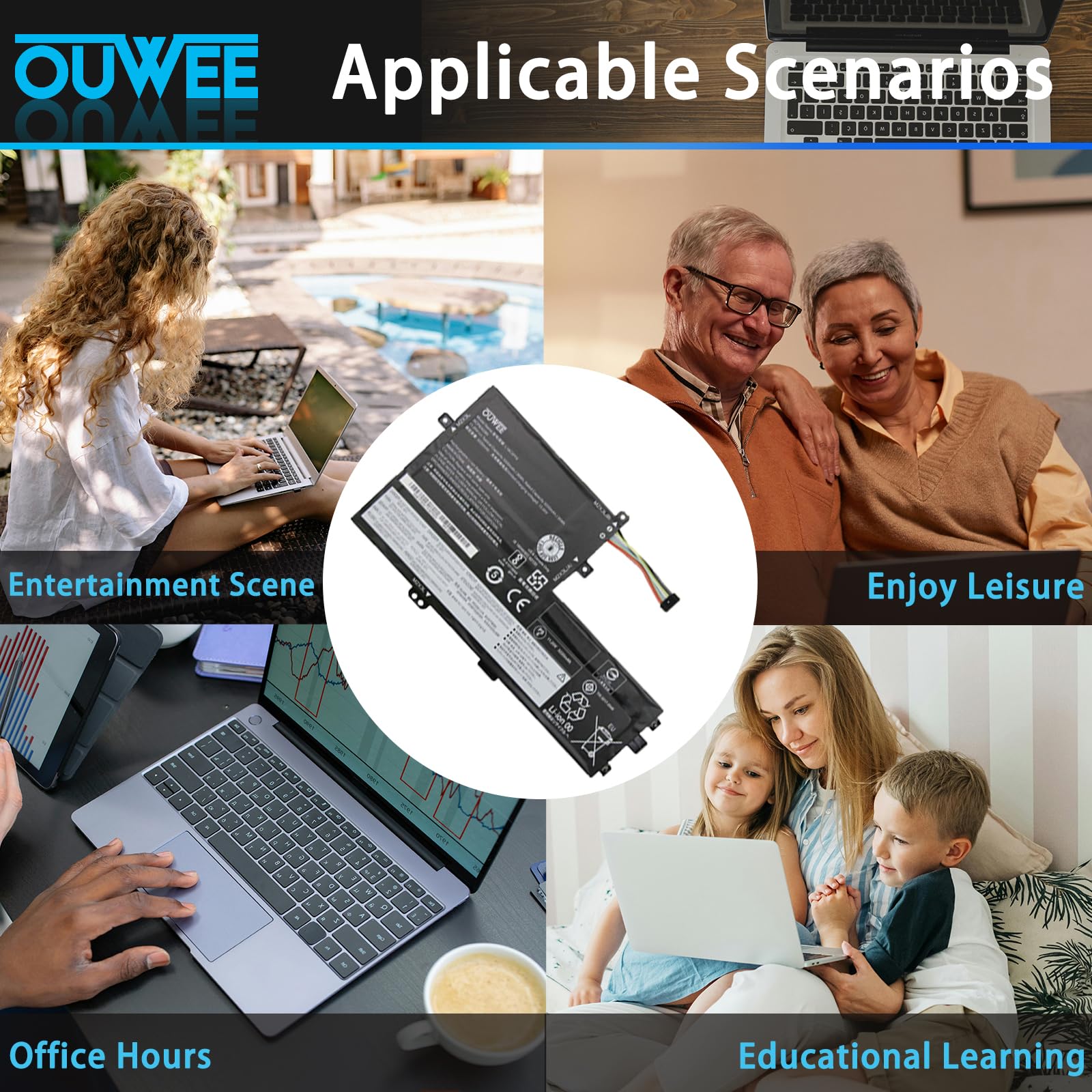 K KYUER 36Wh L18C3PF2 L18M3PF2 Laptop Akku für Lenovo IdeaPad L340