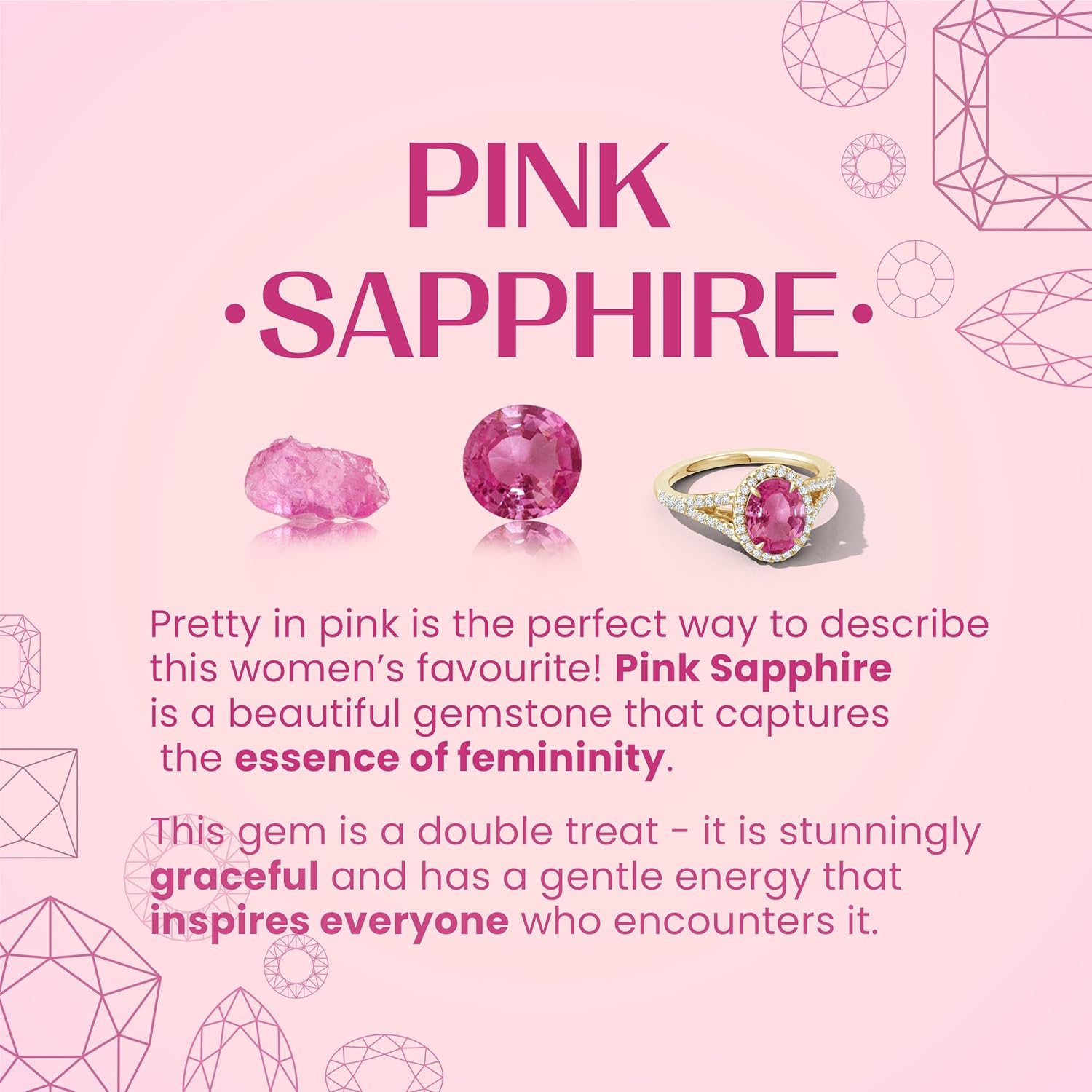 Angara Natural Pink Sapphire Ring for Women | Prong-Set Oval Pink Sapphire Halo Ring with Diamonds in 14K Solid Gold/Platinum | April Birthday, Anniversary, Gemstone Jewellery Gift - Image 5