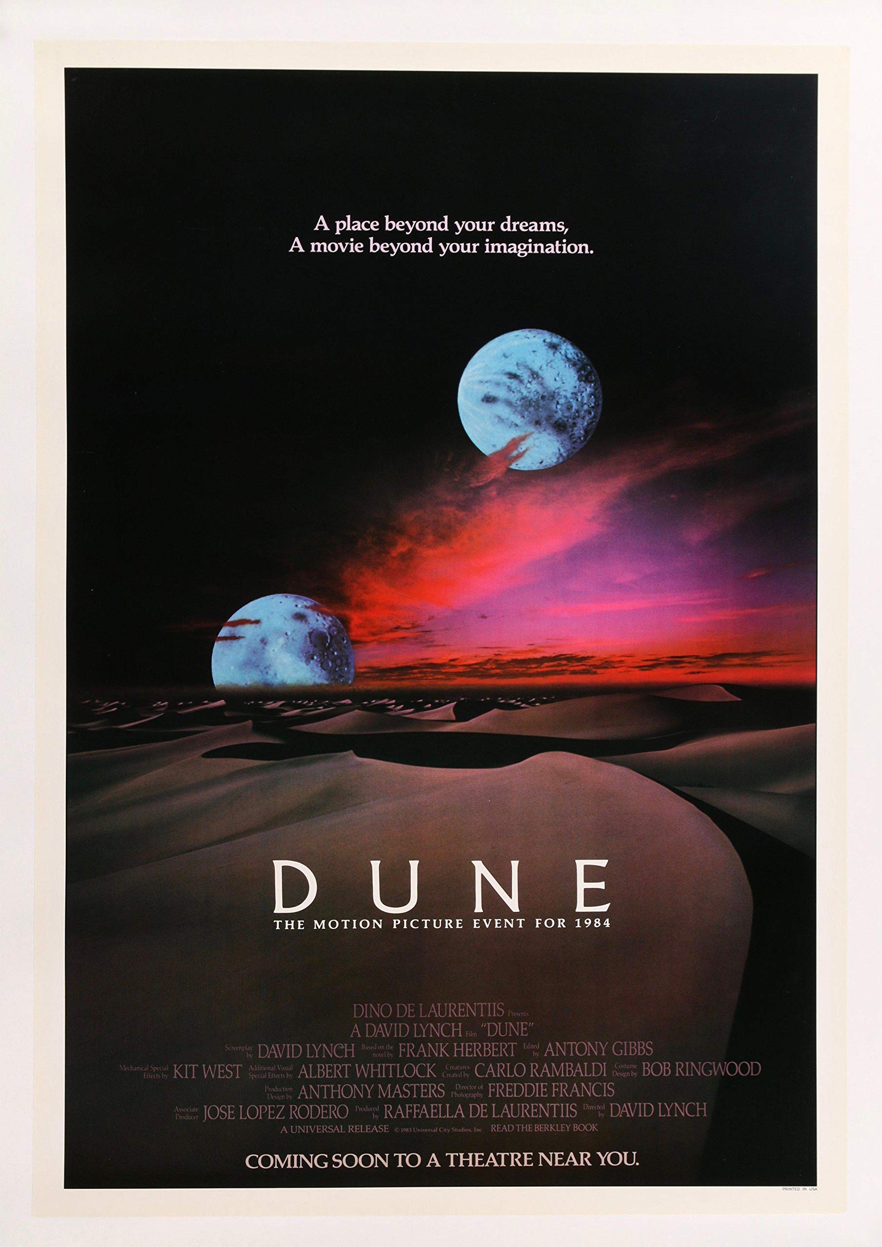 Rpw¨ Roystone Print Works Multicoloured Dune Vintage A3 Movie Wall Art Poster Gloss Print 40 X 30Cm 16 X 12 Inches