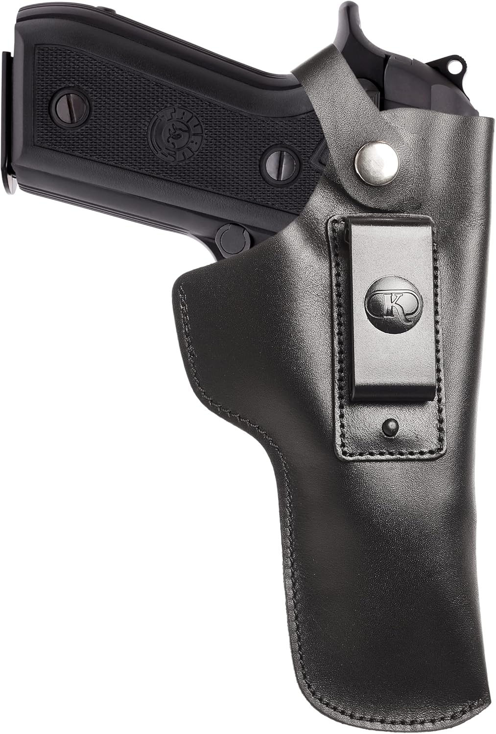 Beretta 92F Holster, IWB Leather Holster for Beretta 92 92S 92FS | S&W M&P Shield and Similar Sized Handguns, Concealed Carry Genuine Leather Holster with Belt Clip, Handmade (KM151)