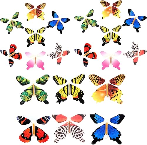 Gmai mariposas clásicas mariposas que vuelan en el viento set de primer plano mágico de divertidos juguetes o boda romántica sin metal Colorido