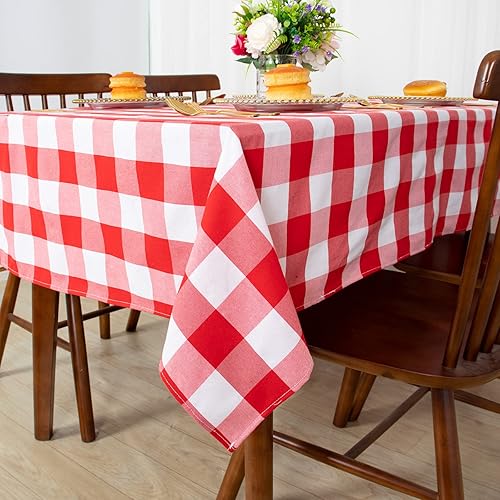 Miniatura 54 de Camino de mesa a cuadros de búfalo de 13 x 72 pulgadas, camino de mesa de Navidad a cuadros rojos y negros, camino de mesa a cuadros para cenas