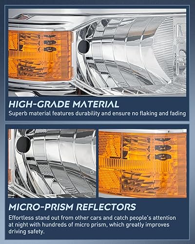 Miniatura 78 de Nilight Headlight Assembly Compatible with 1988 1989 1990 1991 1992 1993 Chevrolet GMC C/K 1988-1993 Silverado Suburban Sierra Blazer Tahoe Yukon
