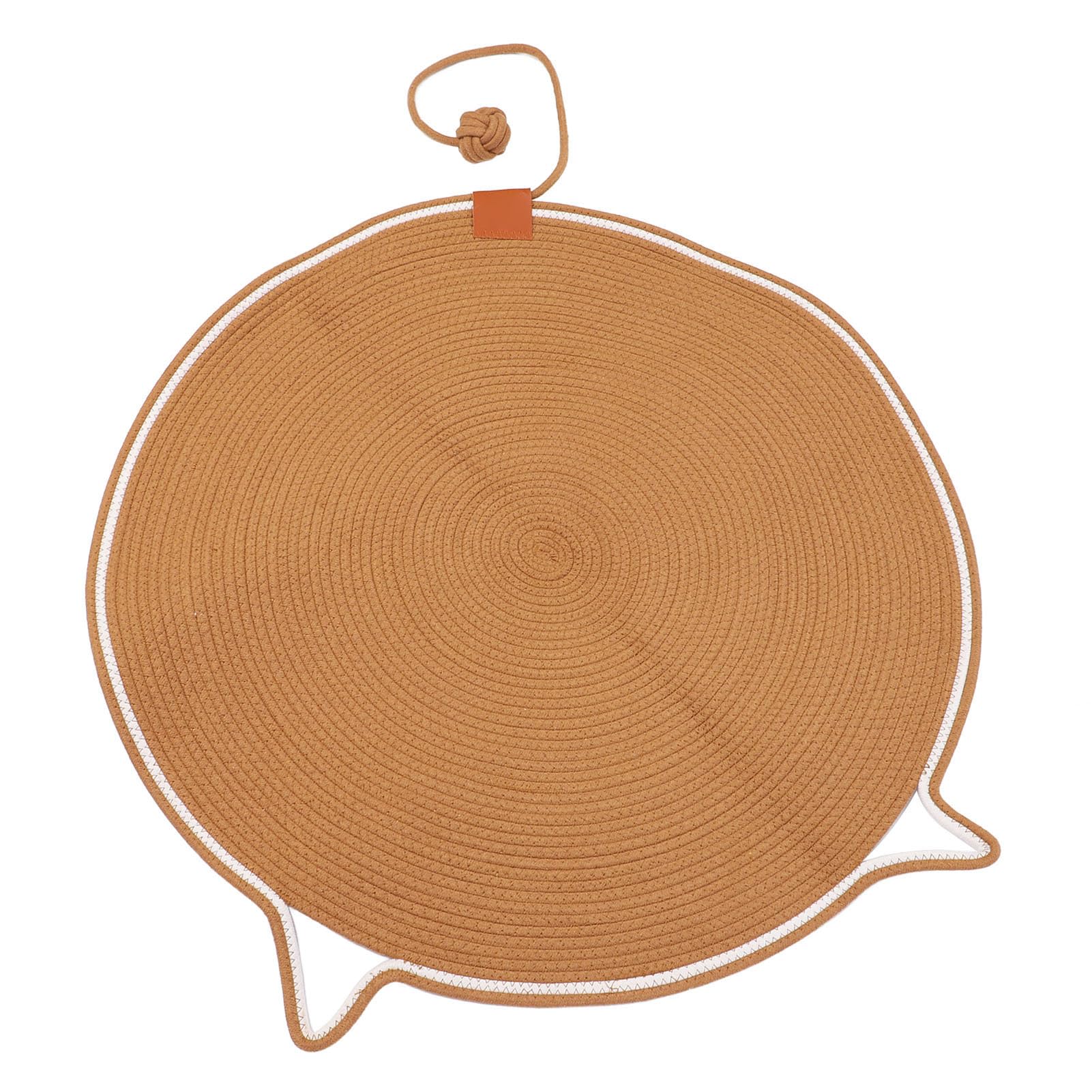 Generic Tappetino Tiragraffi per Gatti Rotondo in Corda di Cotone, 80 Cm, Facile da Pulire, Ideale per Proteggere i Mobili