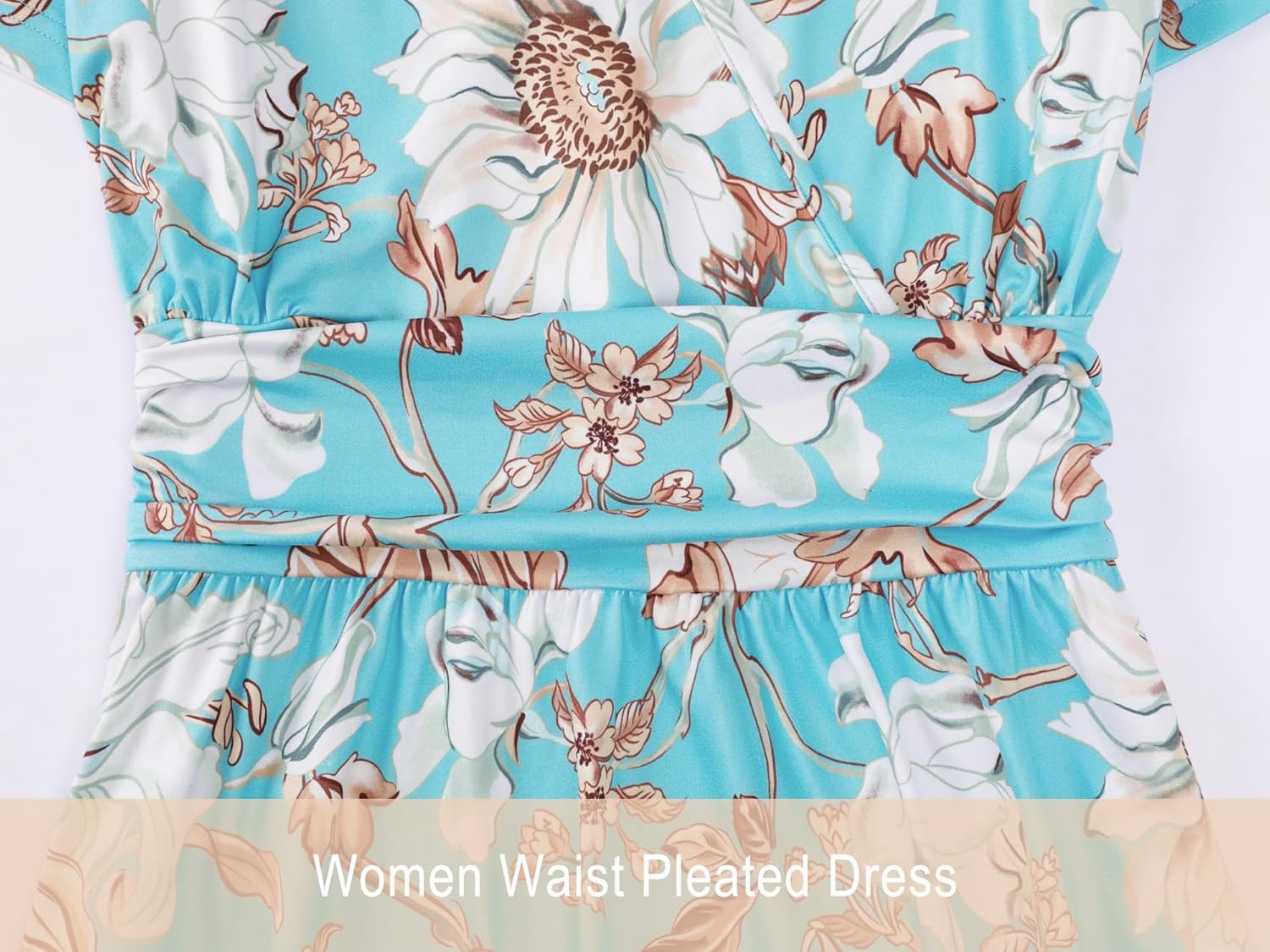 Mommy and Me Floral Dresses Mother Daughter Matching Short Sleeve Tshirt Midi Dress Crew Neck Outfits with Pockets - Image 6