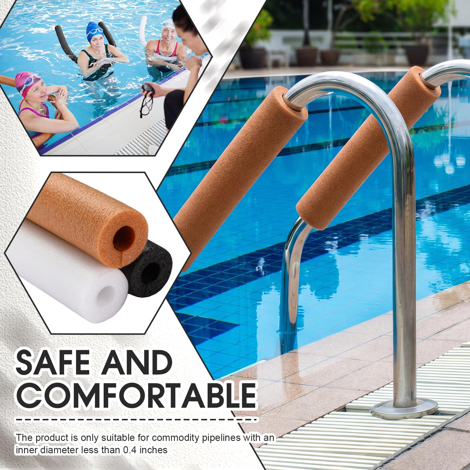 Pangda Schwimmnudeln, Schaumstoff-Nudeln, Schwimmklemme, Jumbo-Hohlschaum, groß, vorgeschlitzt, Klemmschutz für Schwimmen, schwimmende Bastelprojekte, Polsterung, Stoßstange, 3 Stück