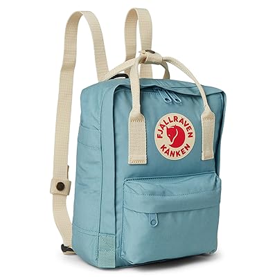 Fjallraven Kanken Mini Backpack Bags Sky Blue/Light Oak, Vinyl