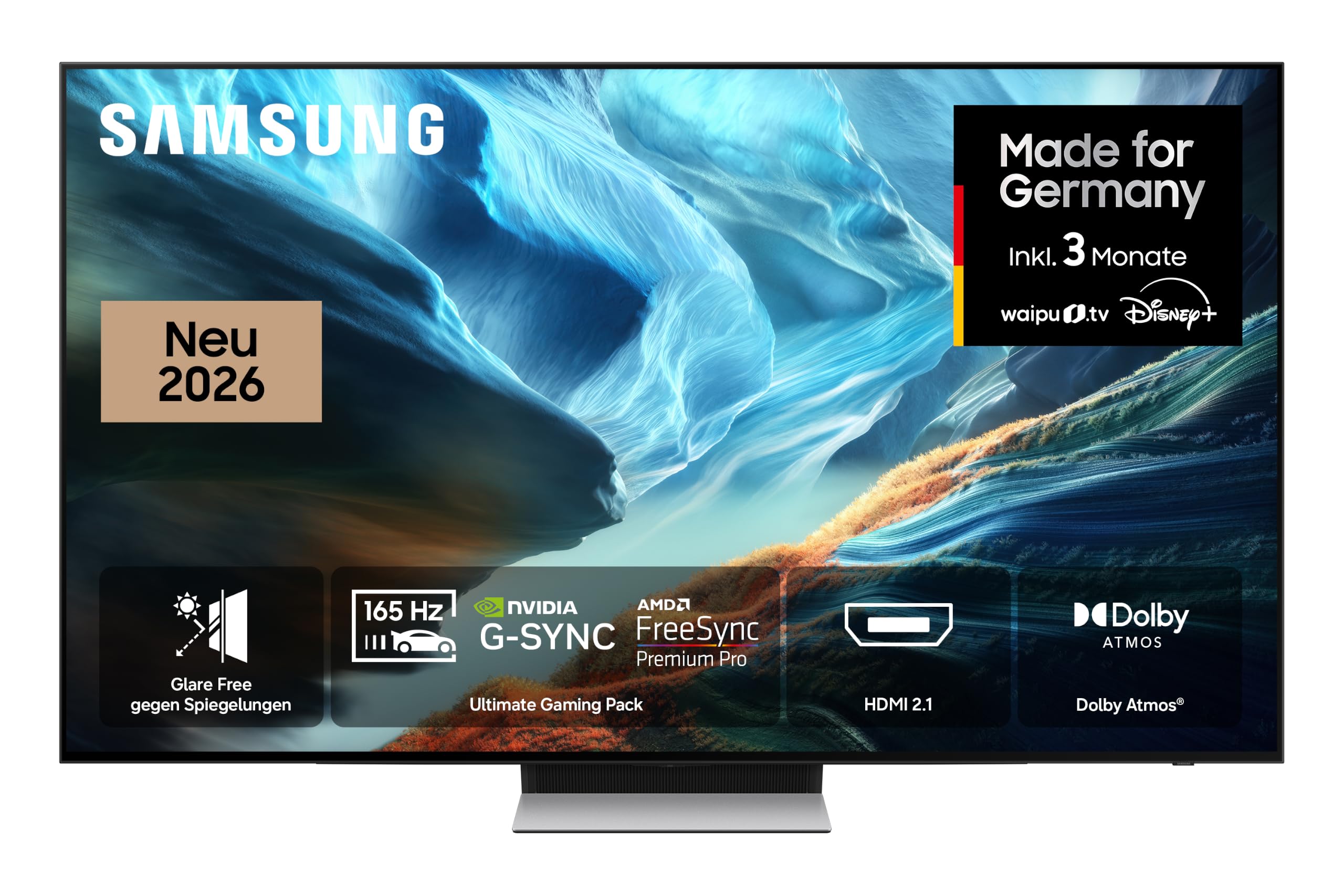 Samsung OLED S90H 4K 77 Zoll (195 cm), UHD Fernseher, Smart AI TV | Antireflexion Glare Free, OLED HDR+, Ultimate Gaming Pack (NVIDIA G-SYNC & AMD FreeSync Pro) 165Hz, HDMI 2.1, Dolby Atmos