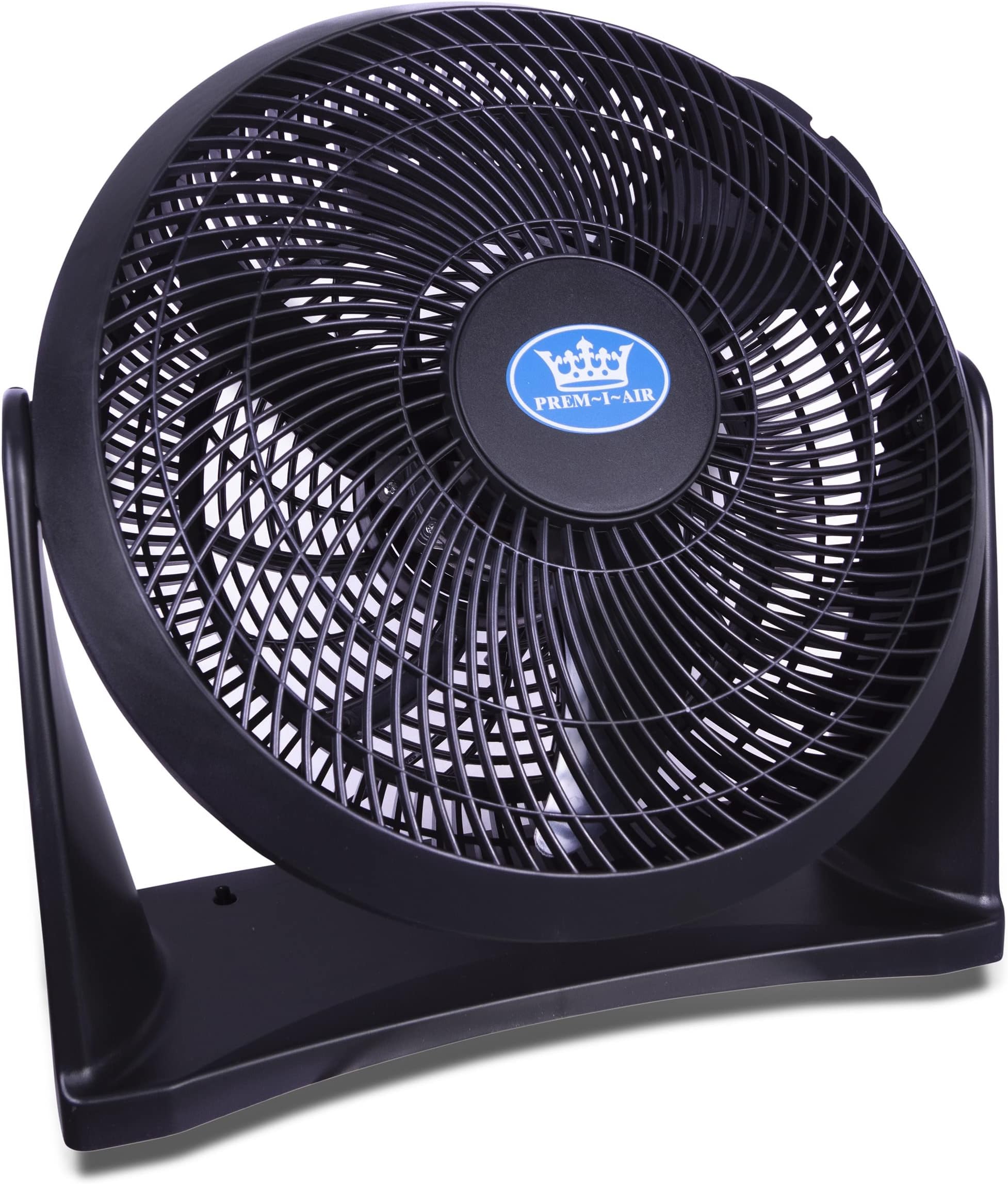 Prem-i-air Black 12" Inch (30 cm) Powerful Cooling Cold AirHigh Velocity Floor or Wall Mountable Air Circulator with 3 Airflow Speed Settings, Quiet Operation For Use in Homes and Offices