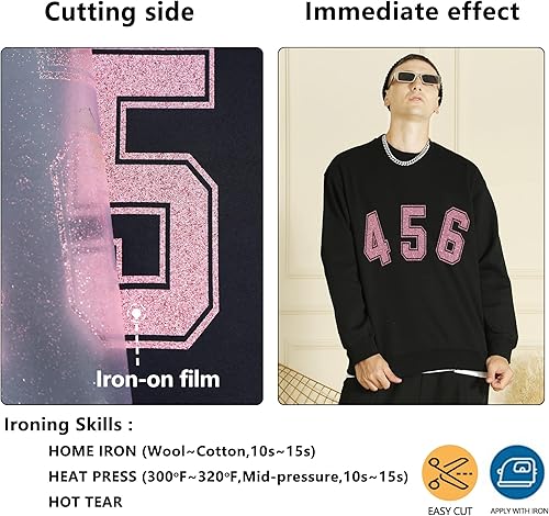 Vista 98 de HTV - Rollos de vinilo de transferencia de calor negro de 12 pulgadas por 8 pies, rollo en rollo para planchar en camisetas, fácil de cortar