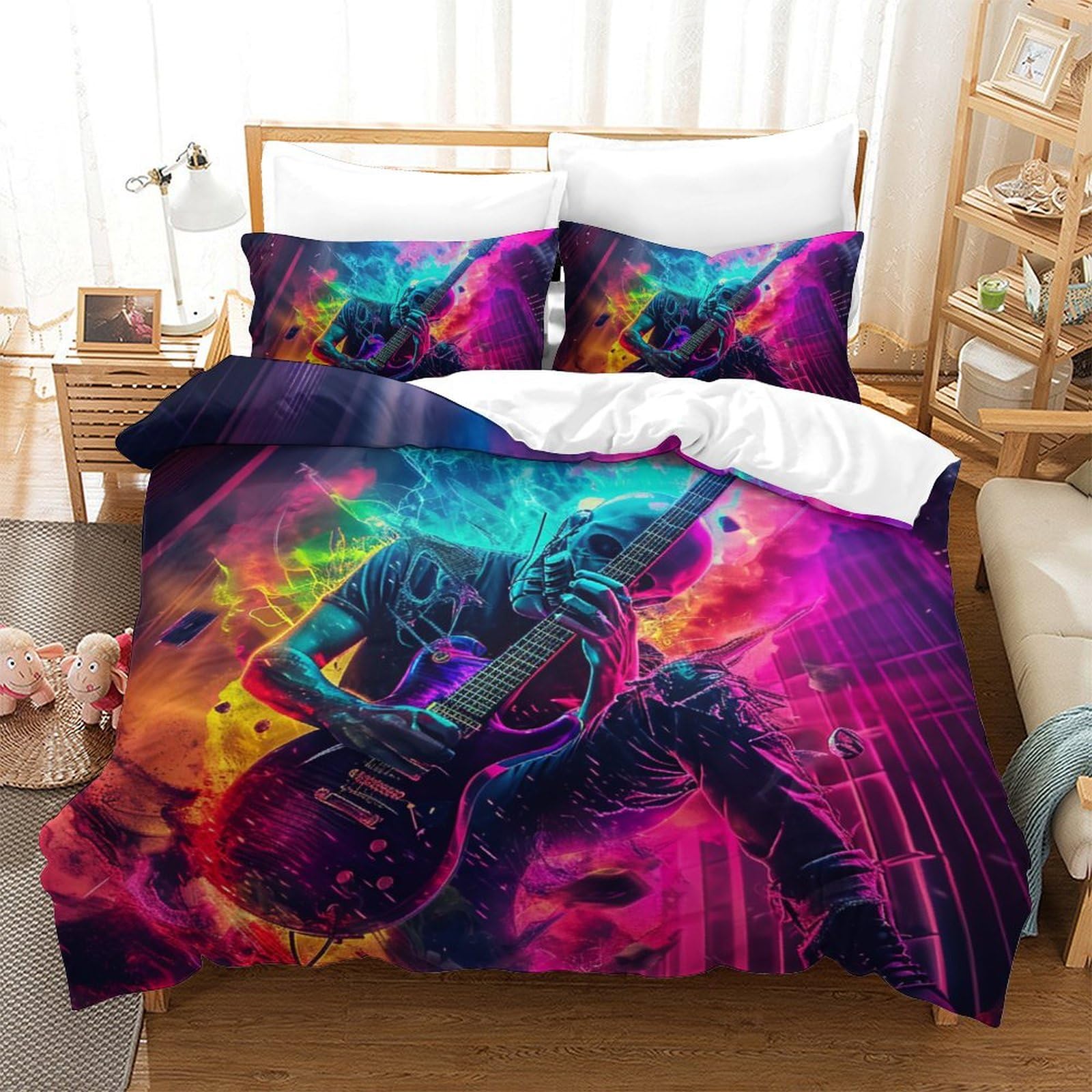 Housse de couette guitare en microfibre respirante et super douce 200x200cm