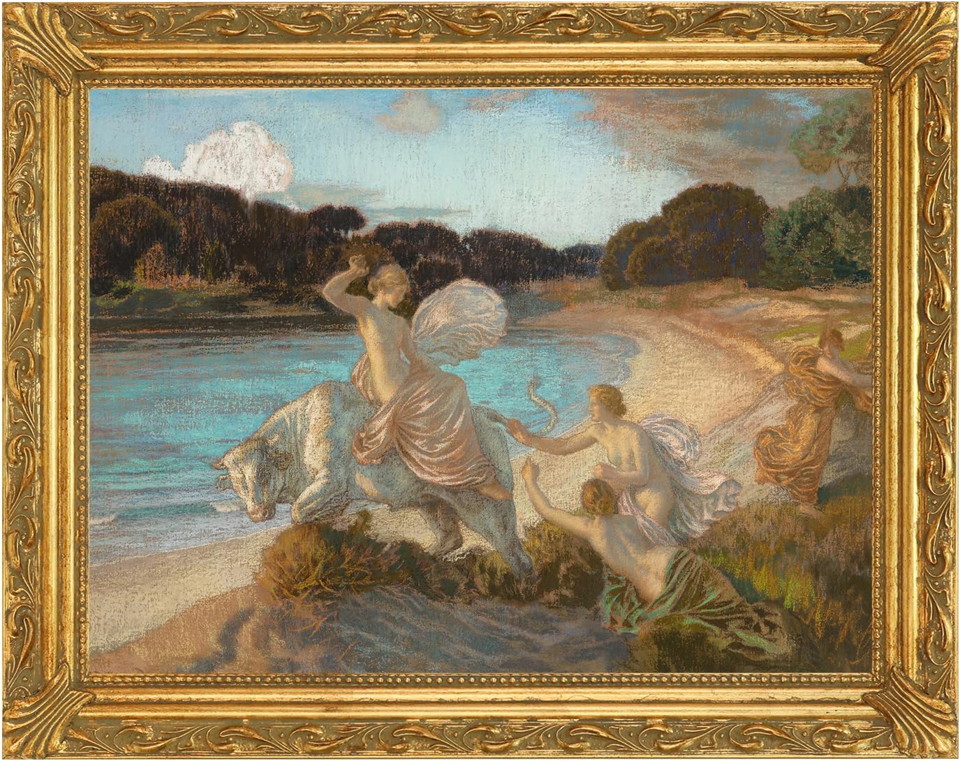 Gold 16x20 Open Back Painting Frame for Stretched Canvas Board, French Baroque Wood Ornate Picture Frame For Home Staircase Hallway Fireplace Decoration (Empty Frame, No Glass Cover&Backboard) 16x20"