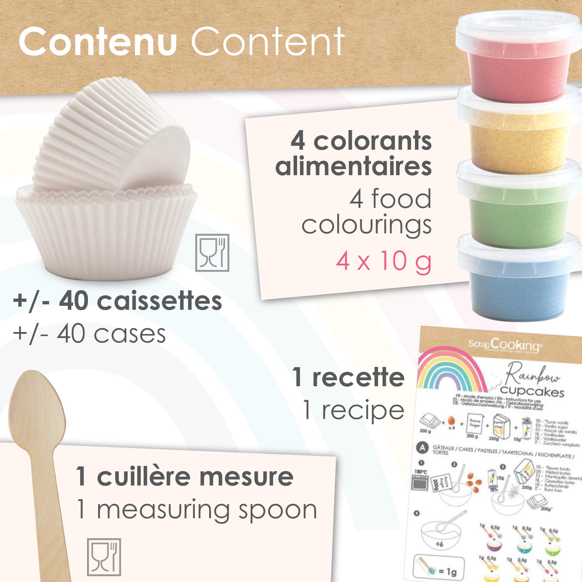 Basisbeslag: Regenboogcupcakes - CupCakeCup