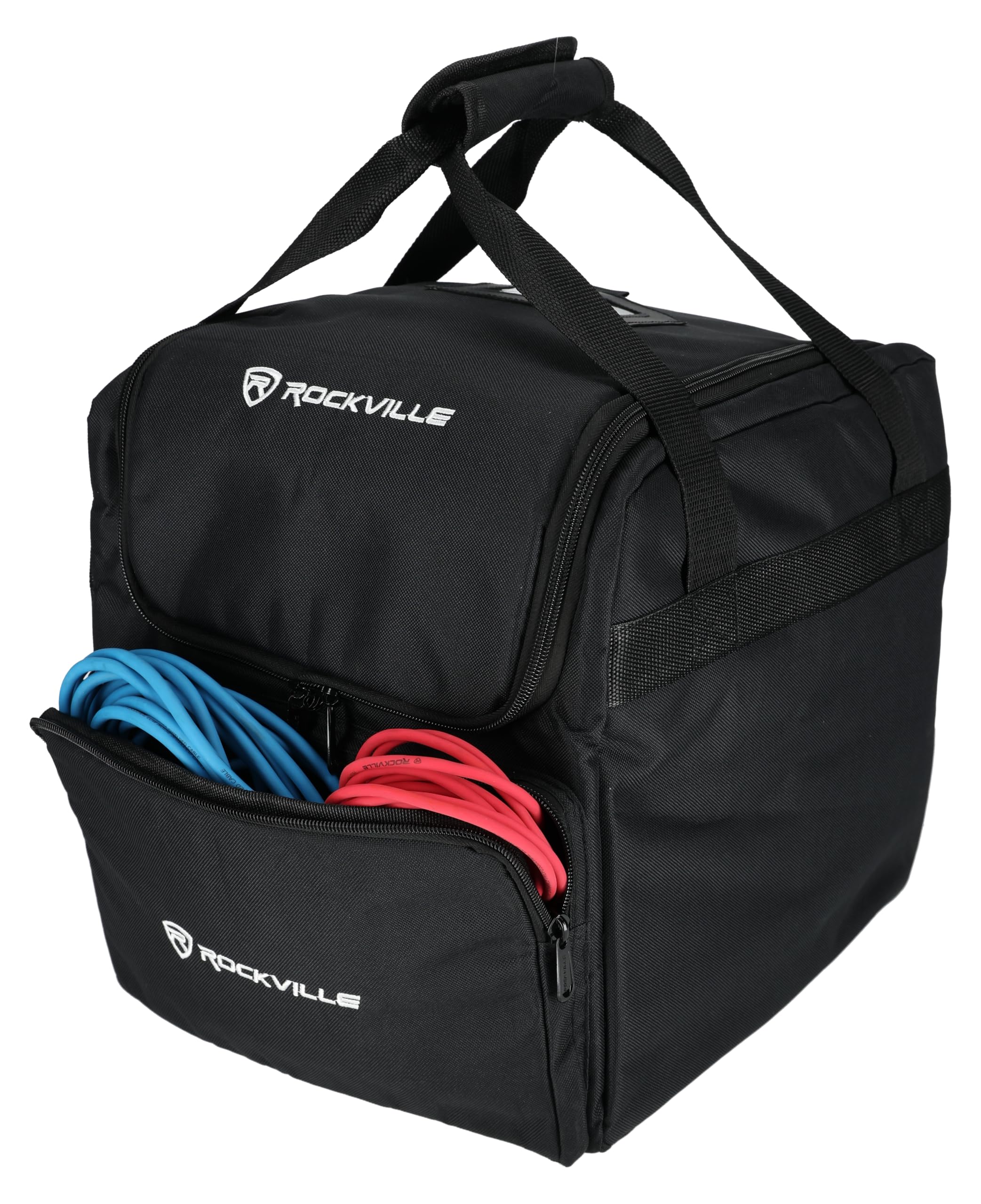 Rockville RLB40 Padded Travel Bag for (2) Chauvet or American DJ Effect Lights, Adjustable Dividers, Heavy-Duty Zippers, Ergonomic Strap, Perfect for DJs and Event Planners - Image 6