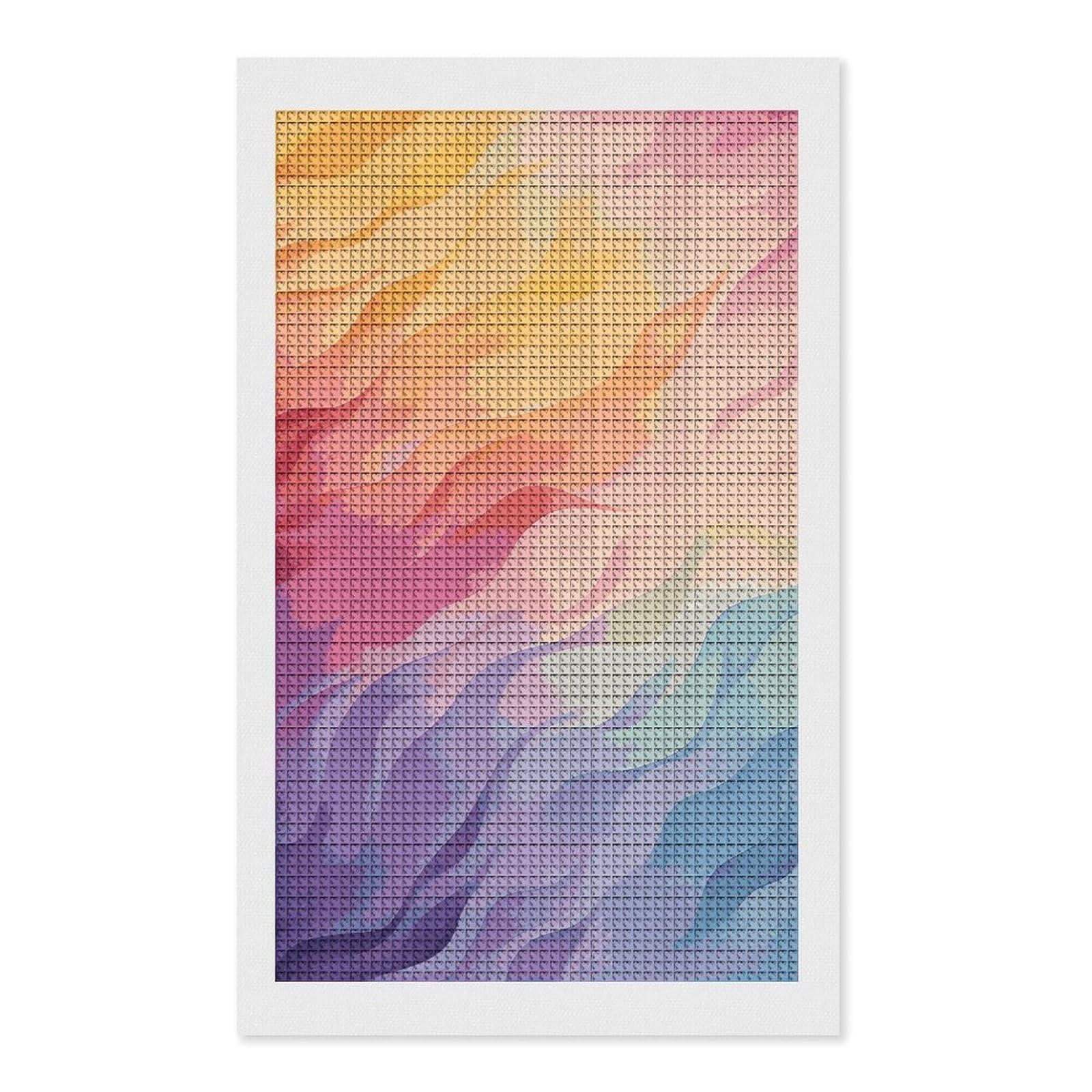 FodPand Rainbow 5D Diamond Painting Kits for Adults Beginners Full Drill Square Diamond Dots Pictures Gem Art Supplies for Home Wall Room Decoration DIY Craft Set Gift 12x20