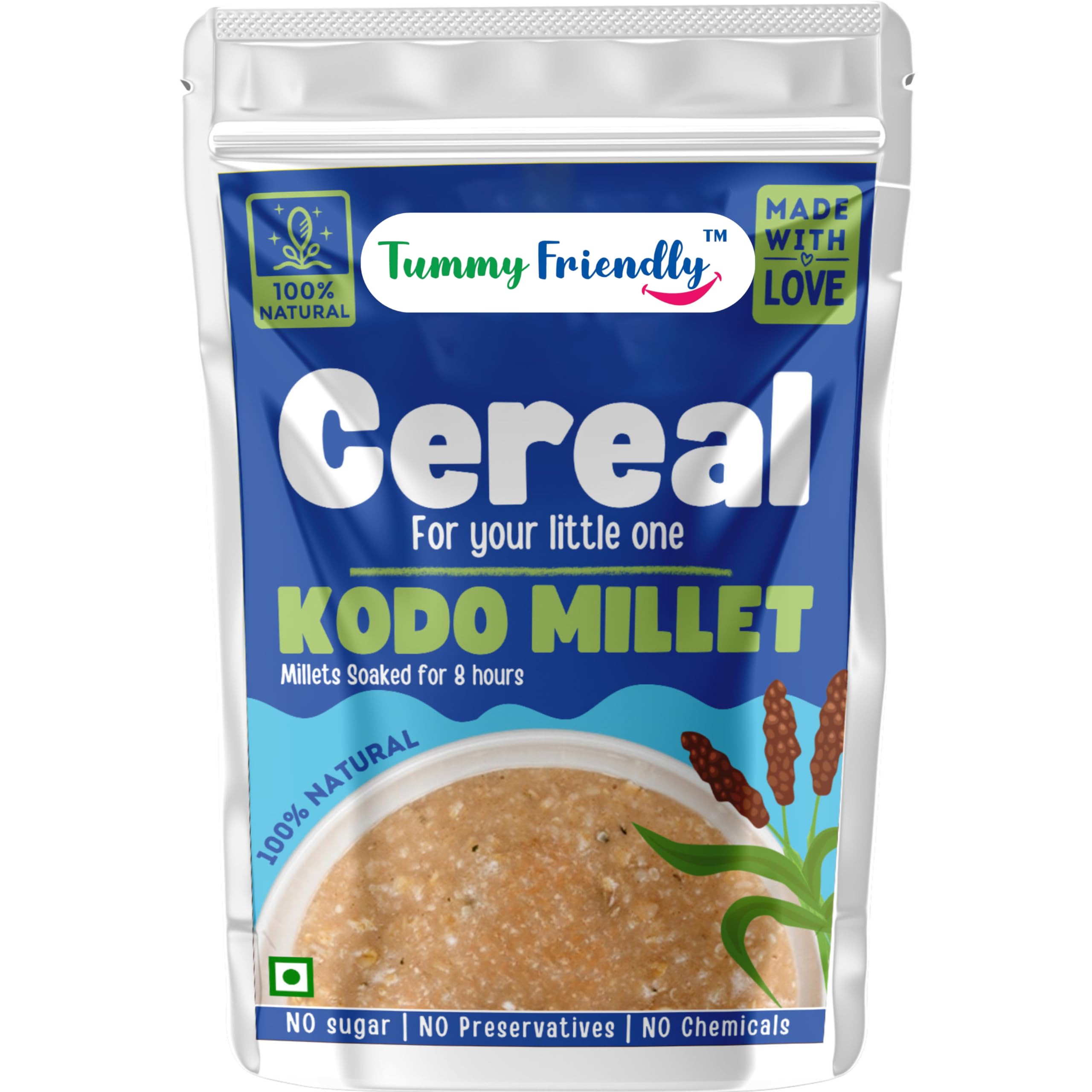 TummyFriendly Foods Foxtail Millet, Little Millet & Kodo Cereal for baby Toddler kids 2 year old (100g, KodoMillet)
