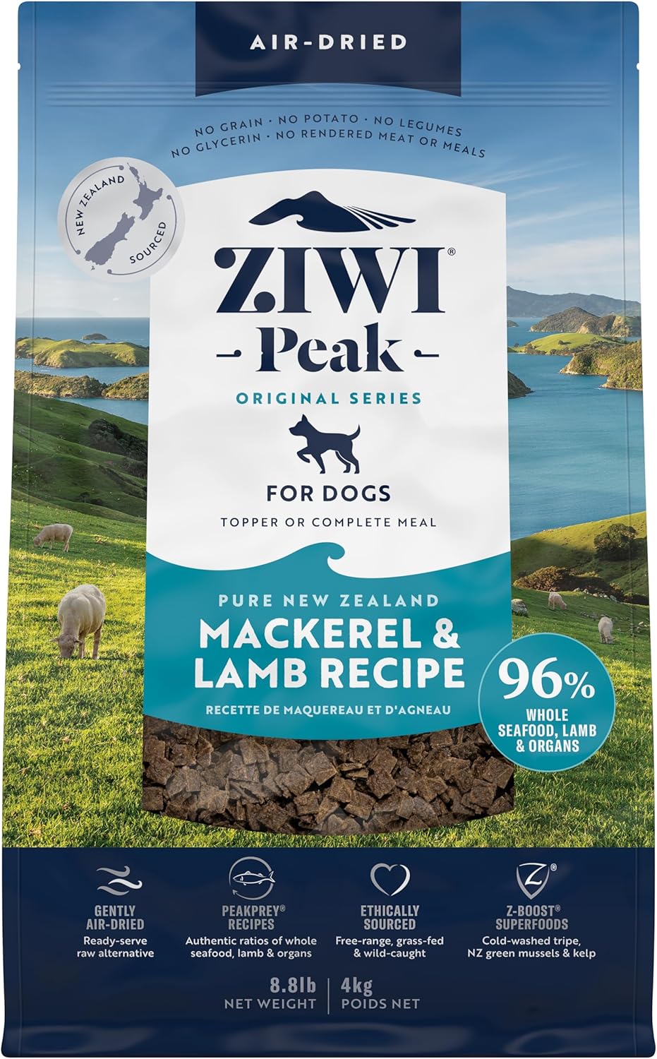 ZIWI Peak Air-Dried Dog Food – Mackerel & Lamb...