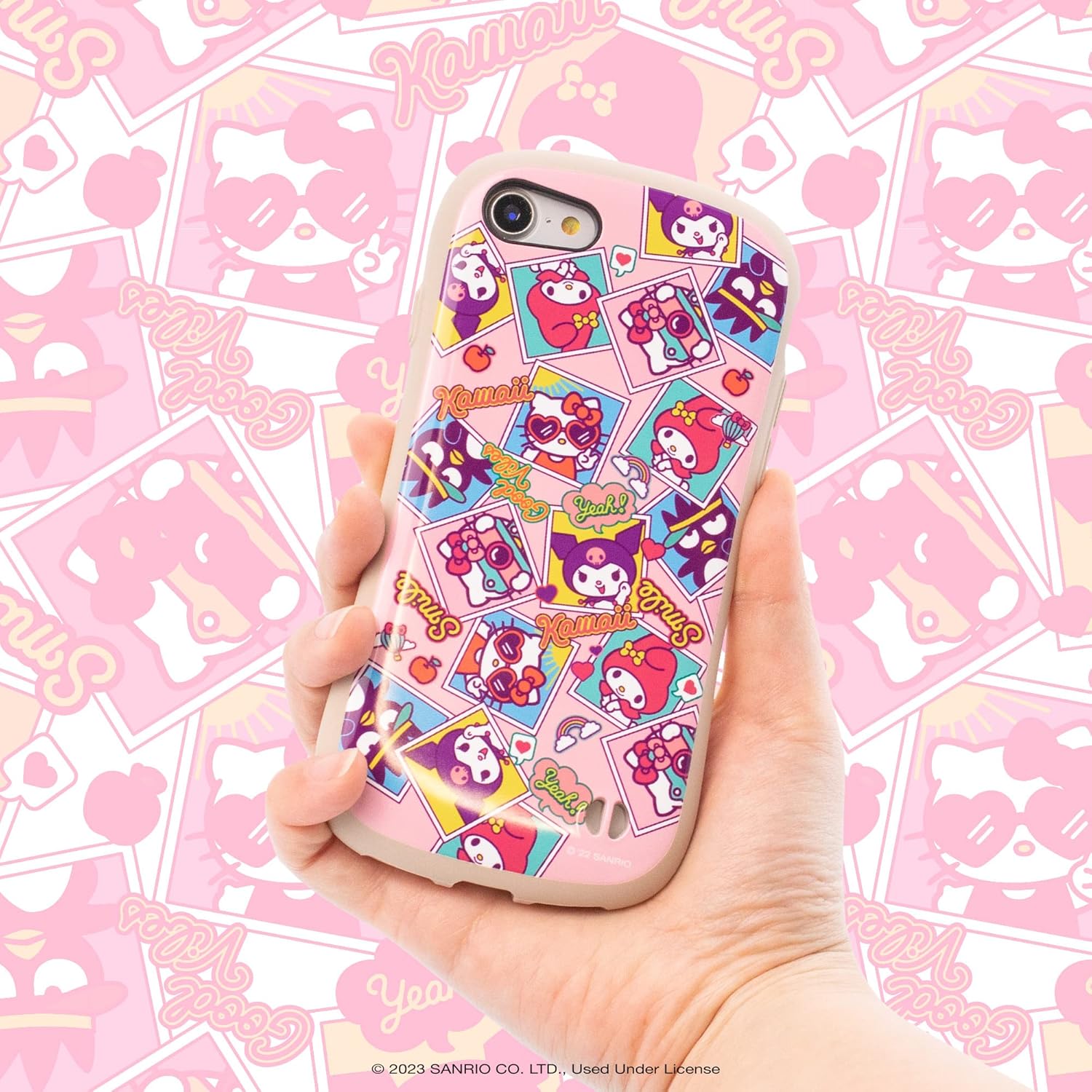 iFace Case for iPhone SE (2022/2020) / iPhone 8/7 Hello Kitty and Friends First Class Case - Cute Shockproof Dual Layer [Hard Shell + Bumper] Protective Phone Case - Seize The Day