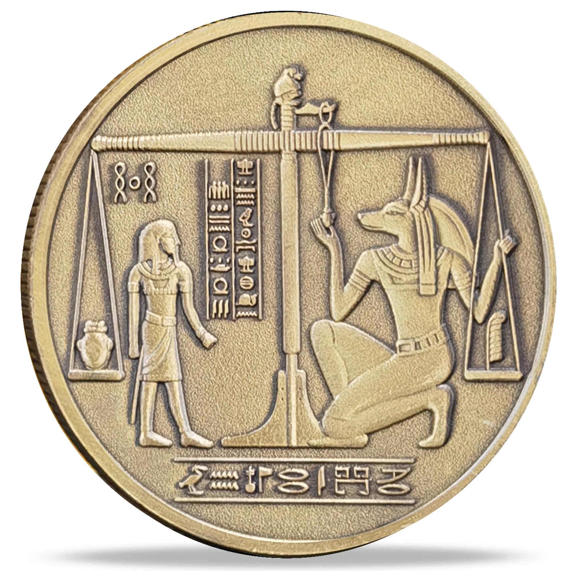 Ancient Egypt-Themed Challenge Coin Anubis Hieroglyphics Occult Symbol Lucky Coin