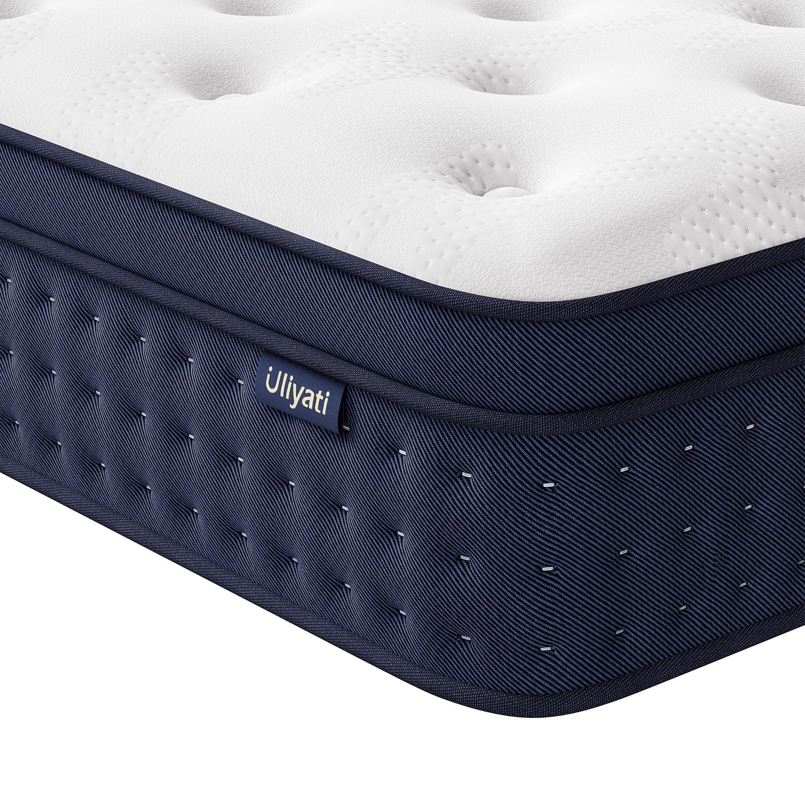 Uliyati 4FT6 Double Mattress, 12 Inch Gel Memory Foam Hybrid, 7-Zone Orthopaedic Pocket Sprung Support with Motion Isolation - Medium Firm, 135x190cm