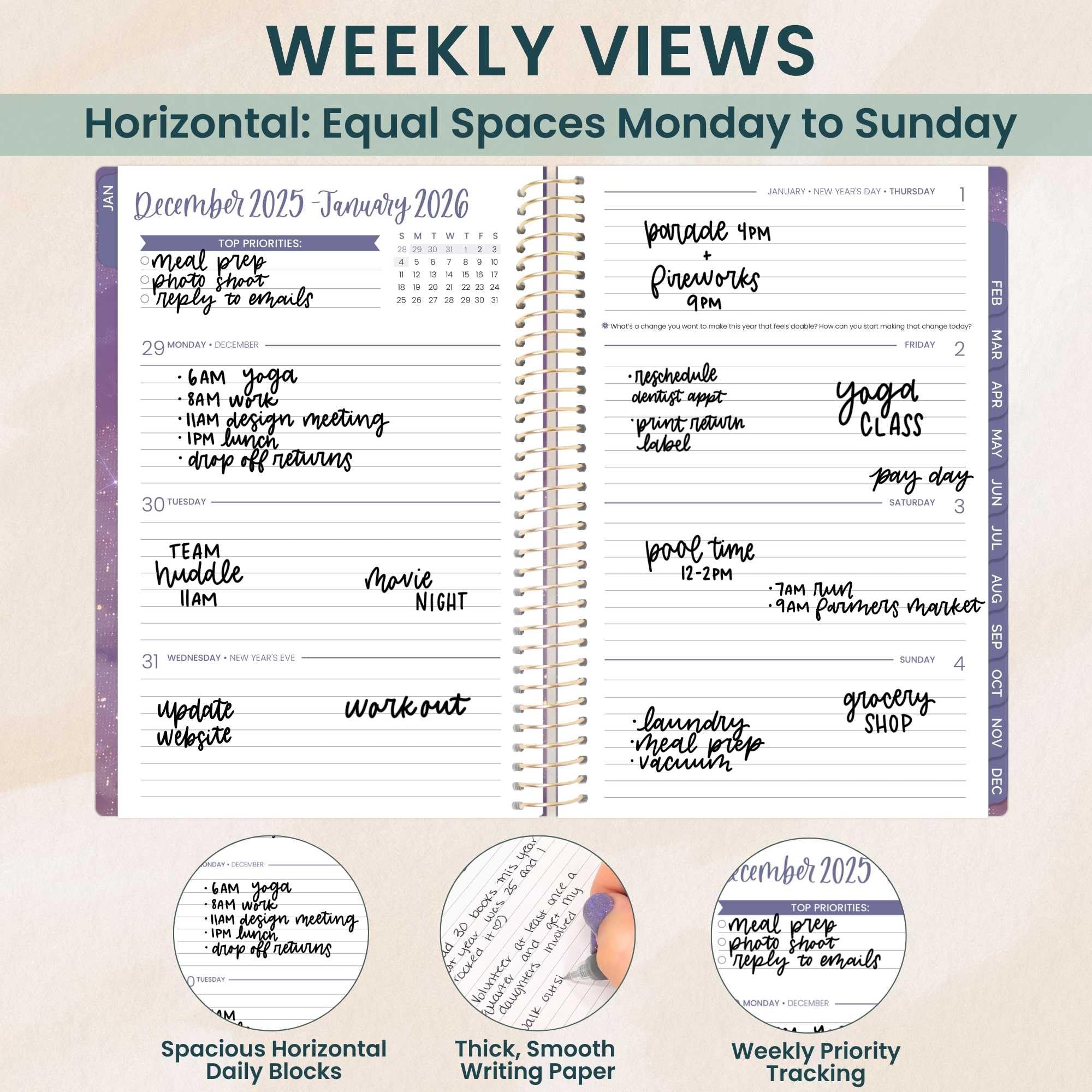 bloom daily planners 2026 Planner (January - December) Calendar Year Organizer - 5.5” x 8.25” - Weekly & Monthly Agenda Book with Stickers & Bookmark - Good Things Are Coming