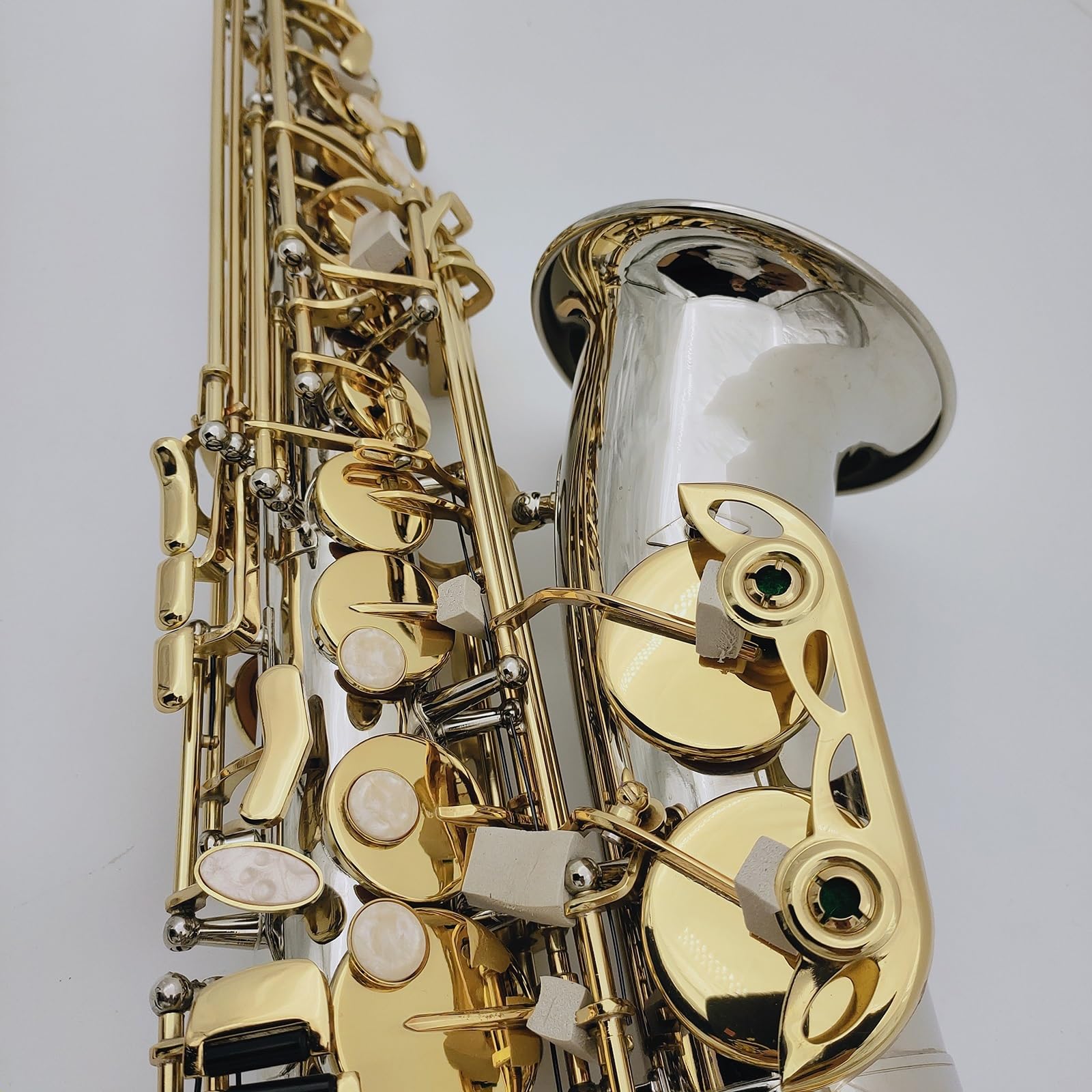 Alto Mib Tune Saxophone Laiton Nickelé Corps Plaqué Or Laque Clés Mi Bémol Sax Avec Étui En Toile Saxophones pour Etudiants