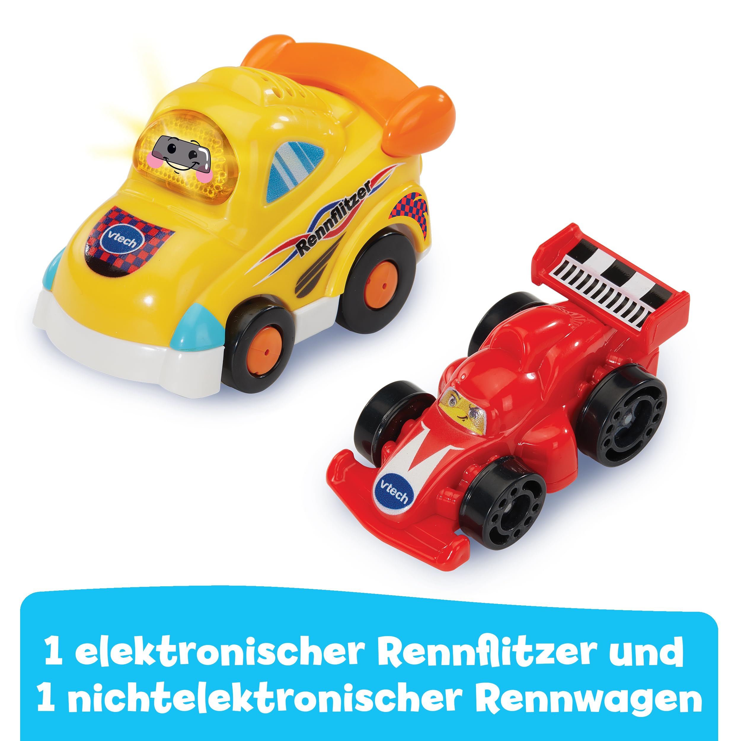 VTech Baby Tut Tut Baby Flitzer - wieża zygzakowa – interaktywny zestaw do zabawy z samochodem wyścigowym, muzyką, ekscytującymi zdaniami i dźwiękami – dla dzieci w wieku 1-5 lat