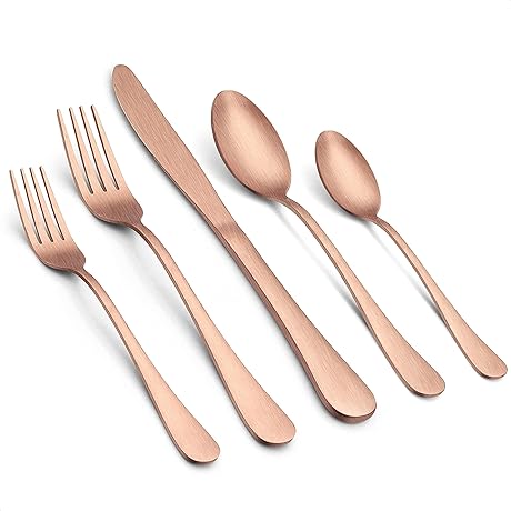 Matte Copper 40 Piece Silverware Set: Enhance Your Dining Experience with Style