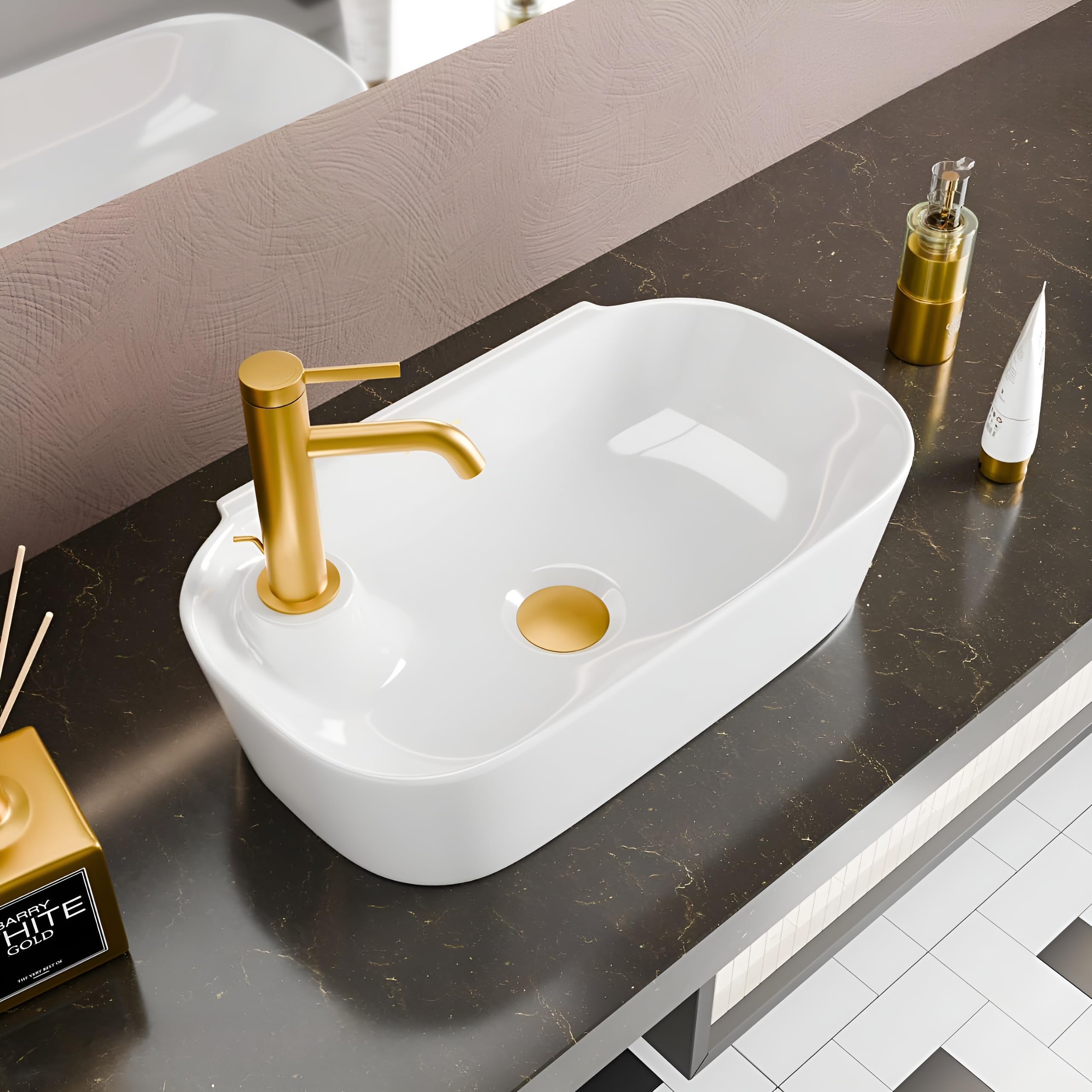 Syon BRIO Premium Ceramic Table Top & Wall Hung Wash Basin (18 inch X 10 inch) (B0D2T5SDW3) Amazon Price History, Amazon Price Tracker