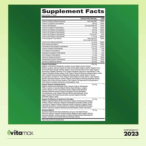 Miniatura 2 de Kirkland Signature Organic Multivitamin - 80 tabletas recubiertas + guía exclusiva de vitaminas VitaMax (2 artículos)