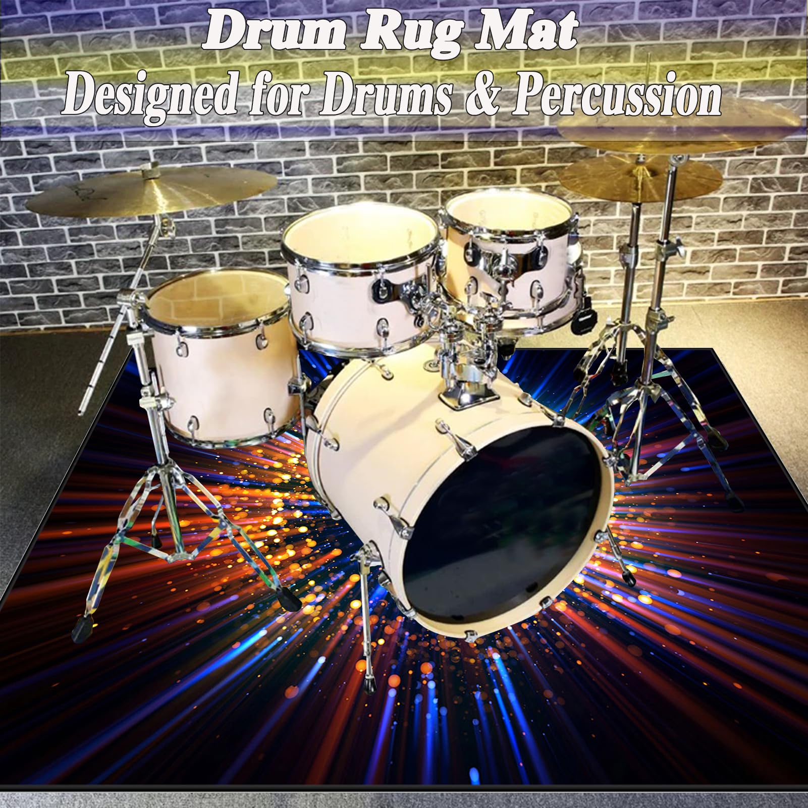Schlagzeugteppich Drum Teppich Trommel Teppich Schallschutz Akustik Schlagzeug Teppich Professionelles rechteckiges Elektronisches Jazz Schlagzeug Kit Drumteppich für Studio, Wohnung 200 x 160 cm