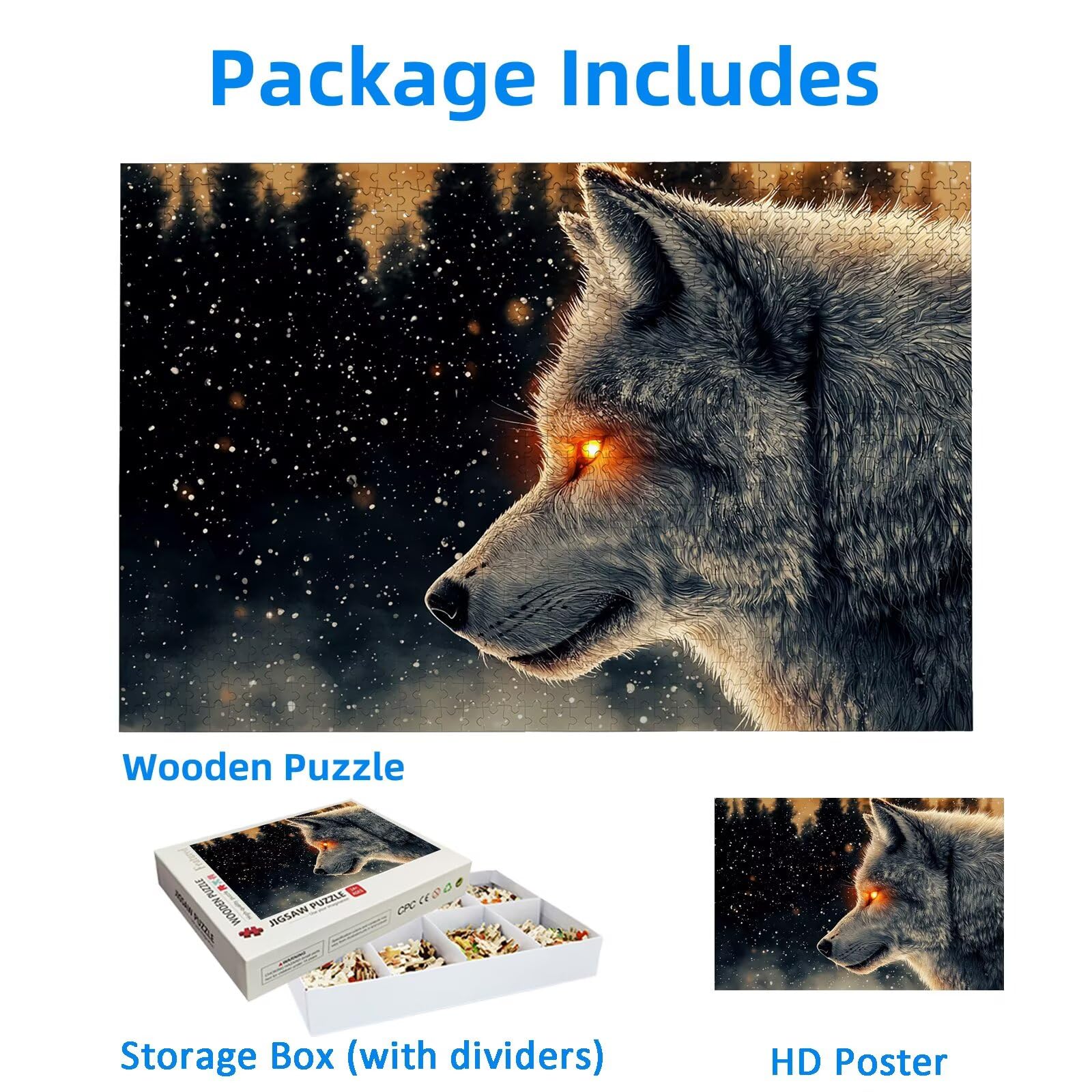 Puzzle 4000 Pezzi per Adulti, Puzzle Lupo4000 Pezzi Arte per Adulti e Ragazzi, Misura: 140x87 cm, Puzzles Animale in Legno Impegnativi, Puzzles per Idea Regalo Donna e Uomo, Decorazioni Casa, -3250