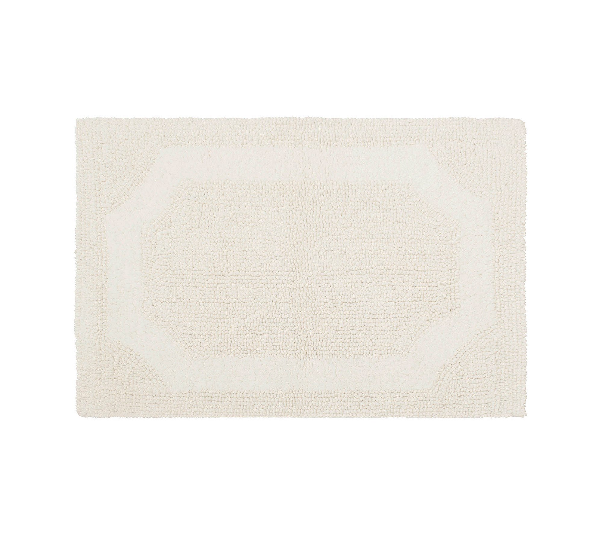 Laura Ashley Reversible Cotton 21 x 34 in. Bath Mat, Ivory, 53 x 86 cm (Rectangular)