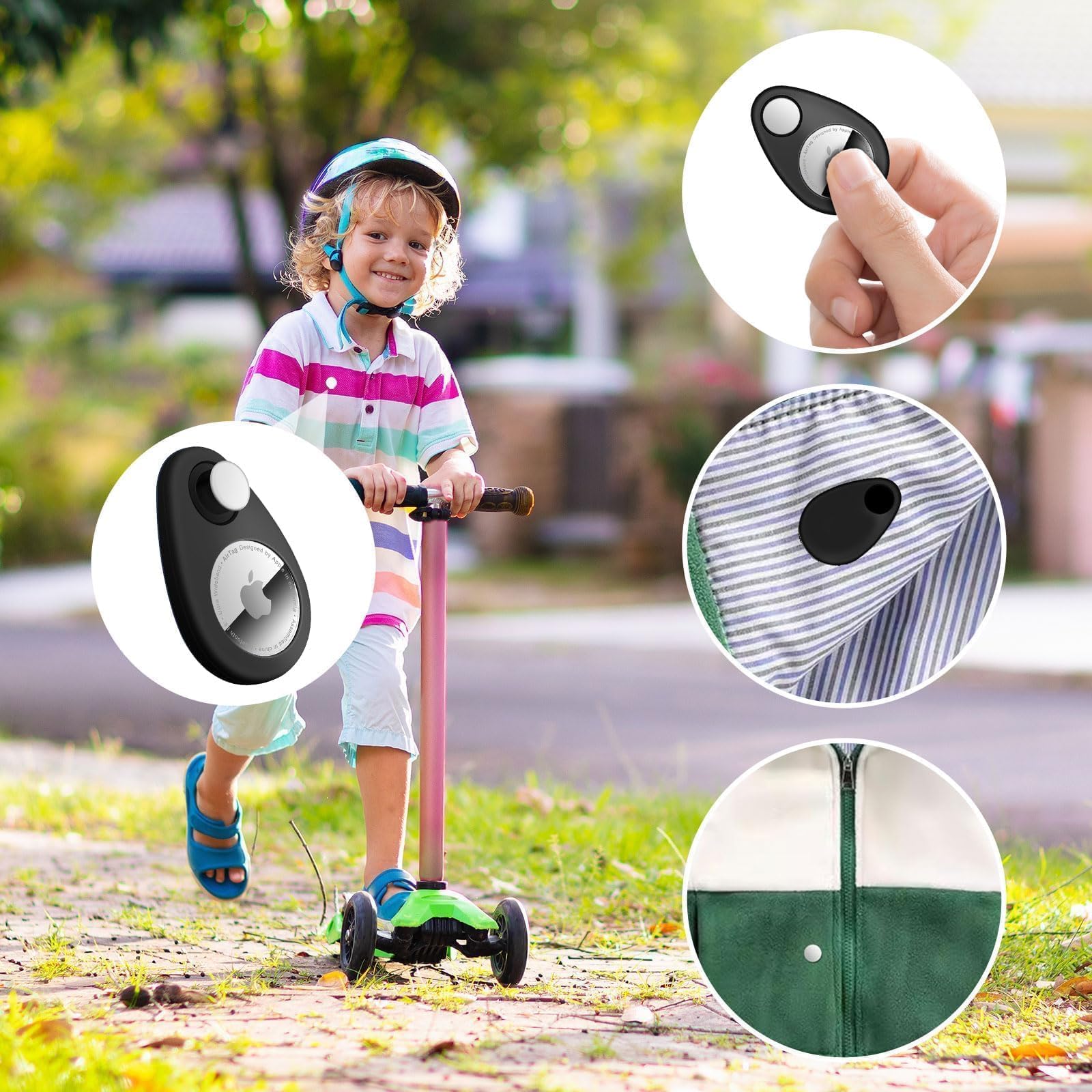 Tag nascosto GPS Tracker per bambini con localizzazione delle persone, custodia per bambini Android in tempo reale, custodia in silicone anti-rimozione nascosta con perni di sicurezza, adatto