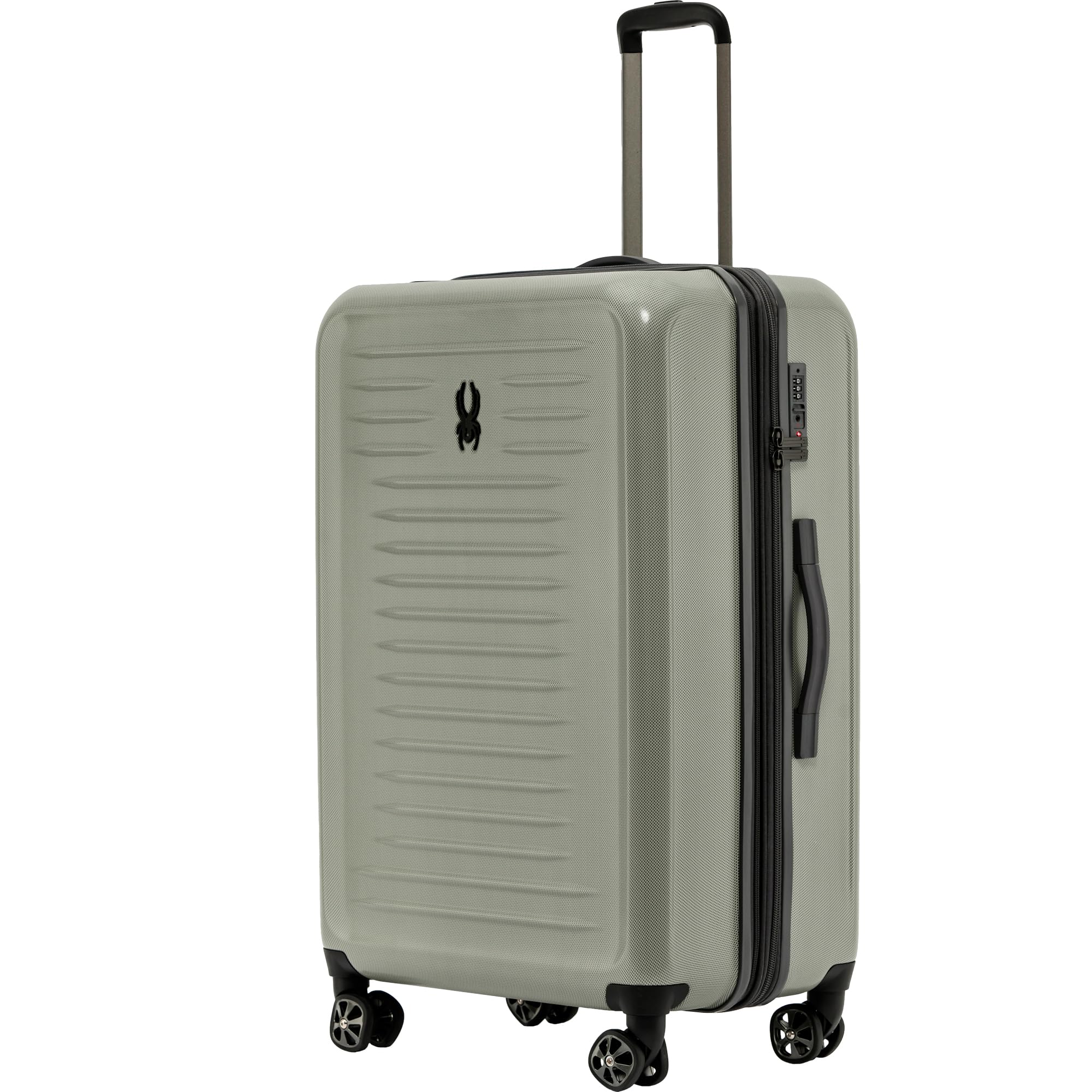 Spyder Rails 29 Inch Expandable Hardside Checked Suitcase with 360° Spinner Wheels, TSA Approved Lock
