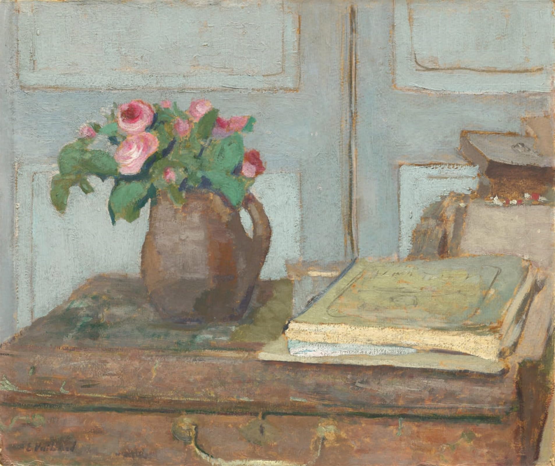 POSTERIIk Vintage Print Pop Art Landscape Artwork the Artist Paint Box and Moss Roses by Edouard Vuillard Art Prints for Office Home Decor 60x90cm