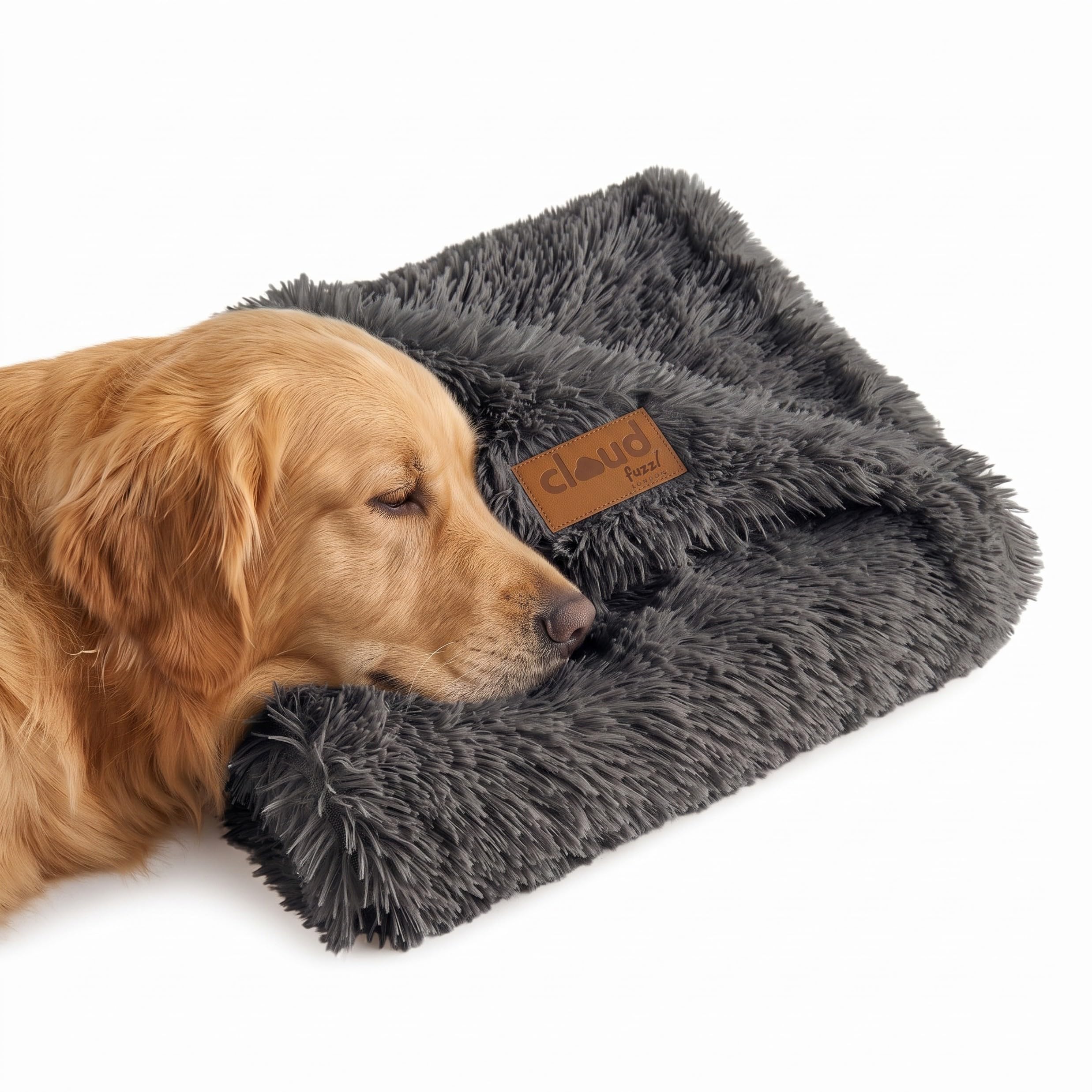 Fuzzl Cloud Comforter Blanket Premium Plush Pet Blanket for Dogs & Cats - Ultra Soft Long Pile Calming Comforter Dog Blanket - 70 x 100cm Classic - Charcoal