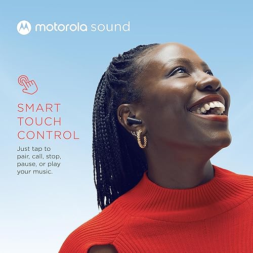 Miniatura 5 de Motorola Sound Moto Buds 125 True Wireless Earbuds, IPX5, impermeables, a prueba de sudor, control táctil, con micrófono de cancelación de ruido