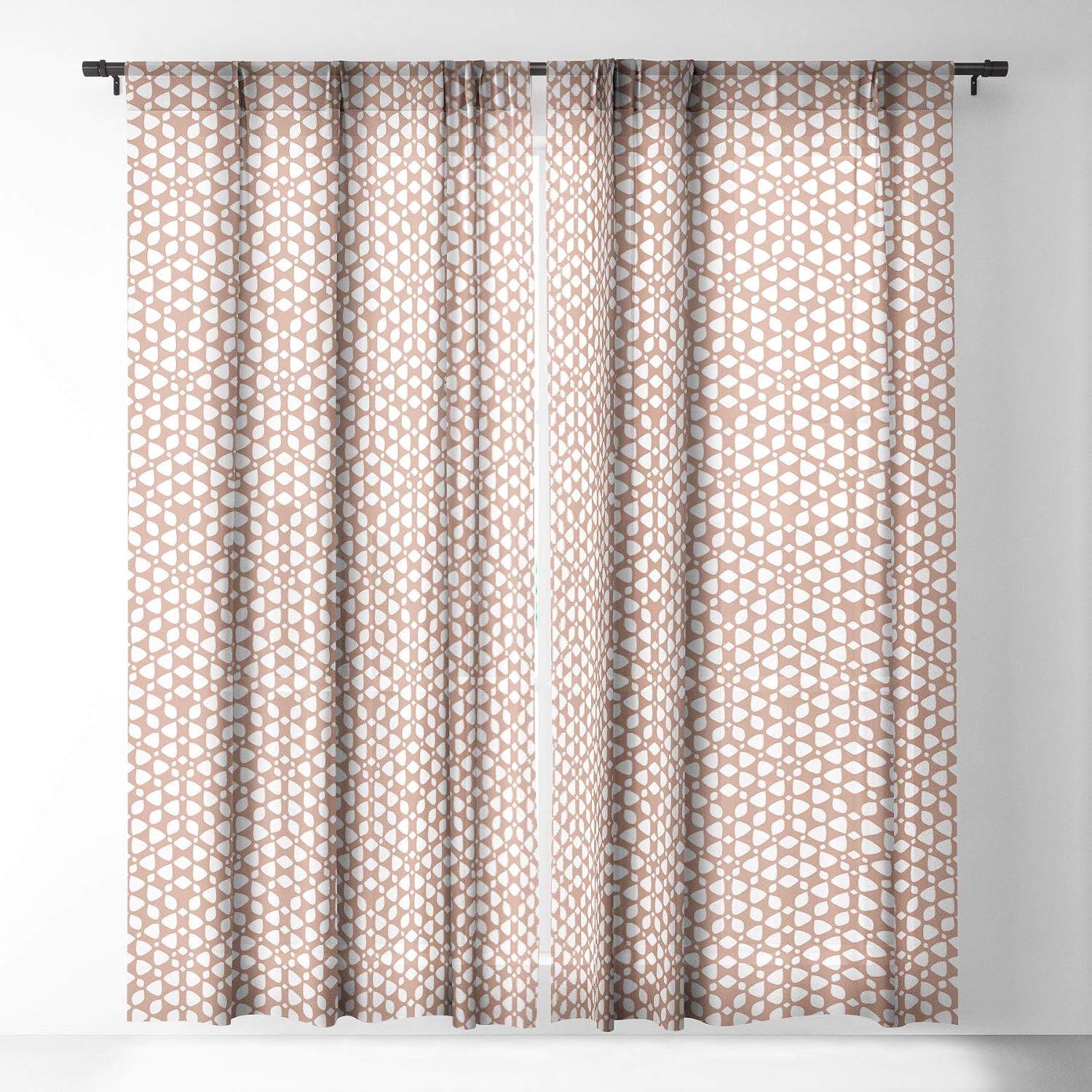 Deny Designs Wagner Campelo Drops Dots 3 Sheer Curtains, 50" x 84", Tan