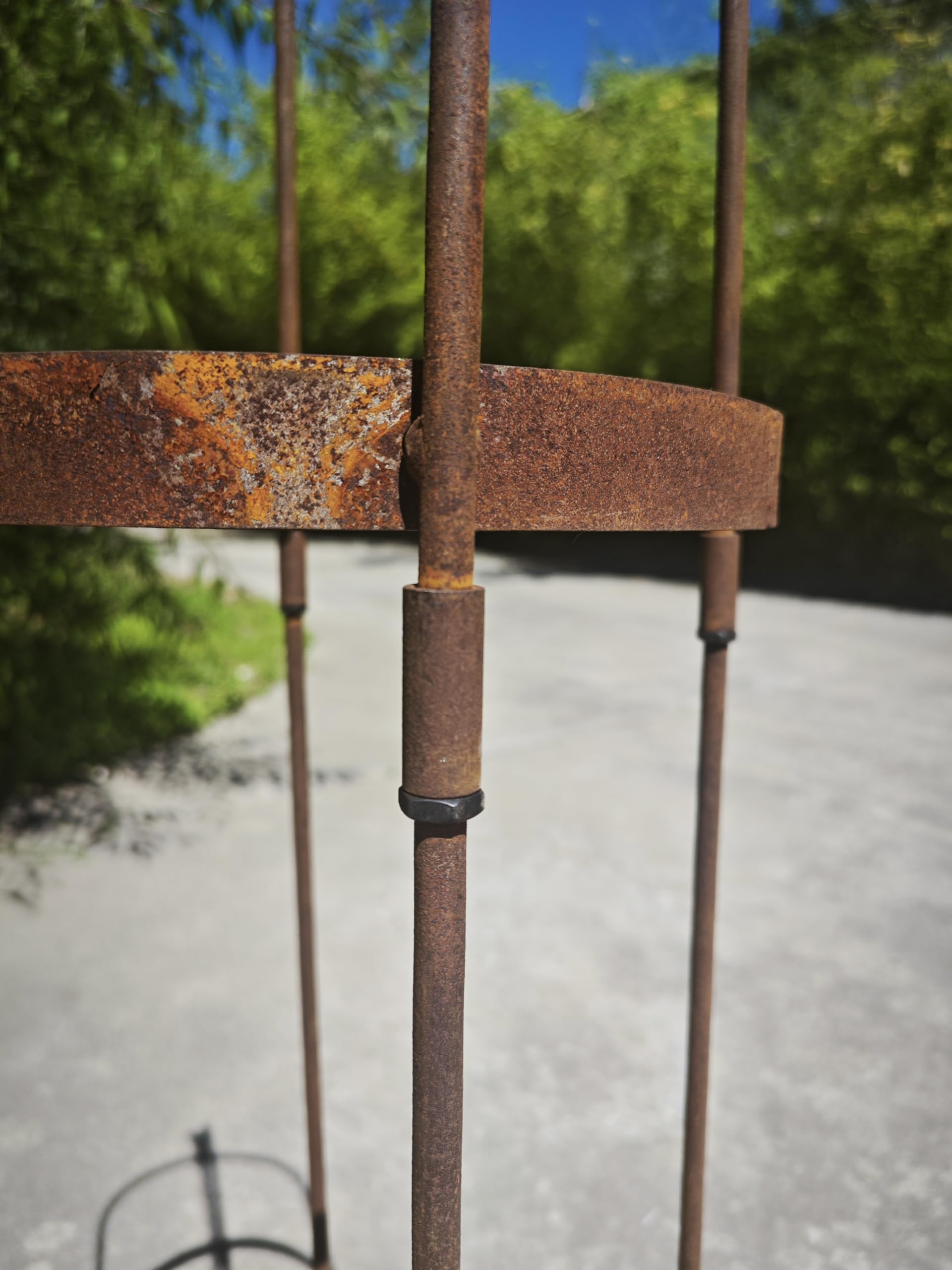 Garten Rankhilfe aus Metall Rost Ranksäule Edelrost Rosenbogen H180cm und H160cm (031794: 37 * 37*H180cm)