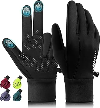 rivmount Winter Gloves Women Men, Cold Weather Touch Screen Liner Glove, Windproof 3-Layers, for Running, Cycling, Biking, Hiking, Driving
