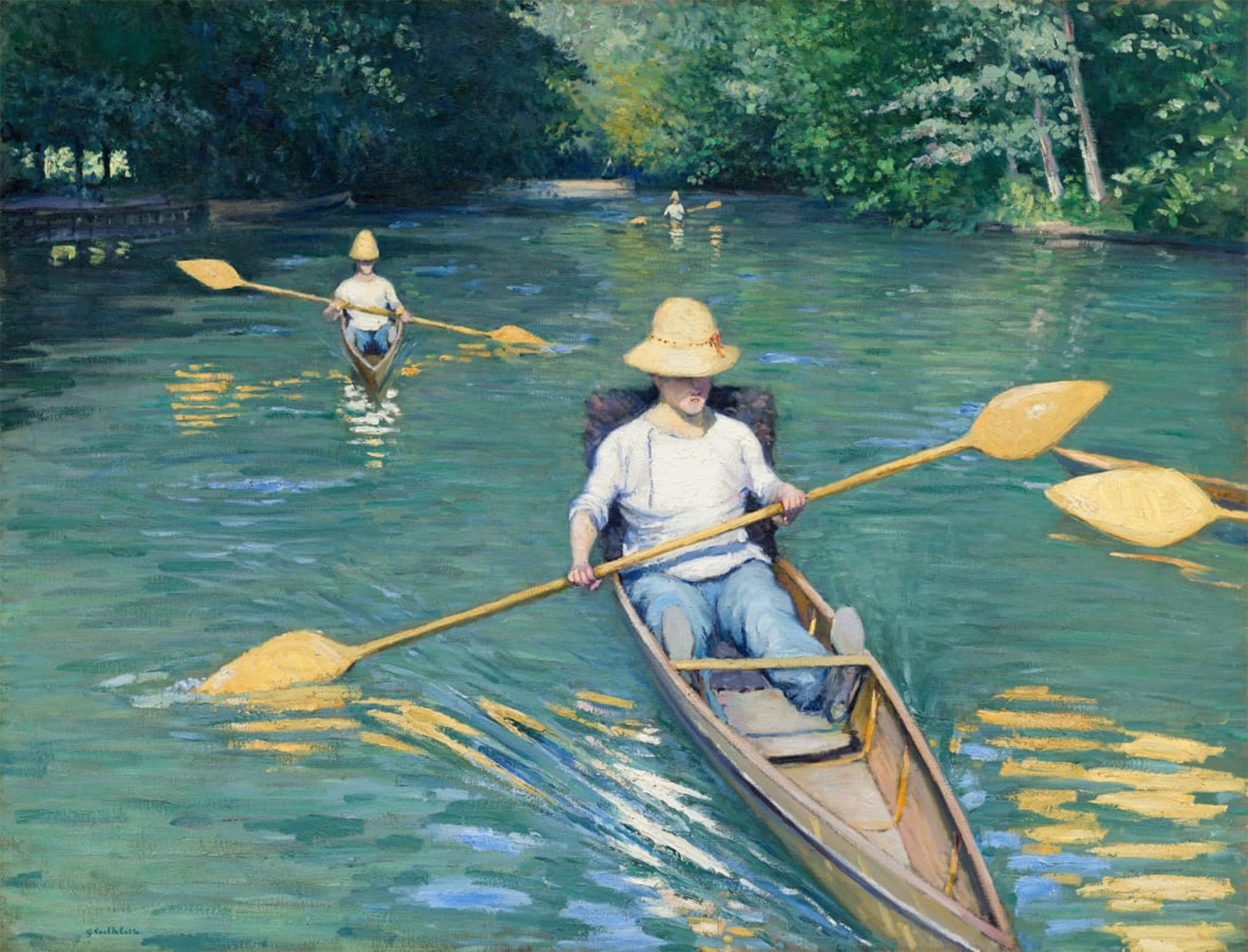 SERENDIPITP Vintage Wall Art Canvas Nordic Poster Canvas Print Picture Skiffs by Gustave Caillebotte Wall Art Poster for Home Decor 60x90cm