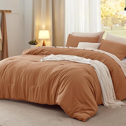 Miniatura 41 de Bedsure Juego de edredón tamaño Queen, ropa de cama suave prelavada rosa claro para todas las estaciones, juego de cama GentleSoft de 3 piezas, 1 20