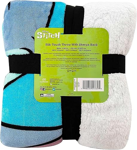 Miniatura 4 de Northwest Lilo and Stitch - Manta Sherpa de seda táctil, 60 x 80 pulgadas, Chill Our